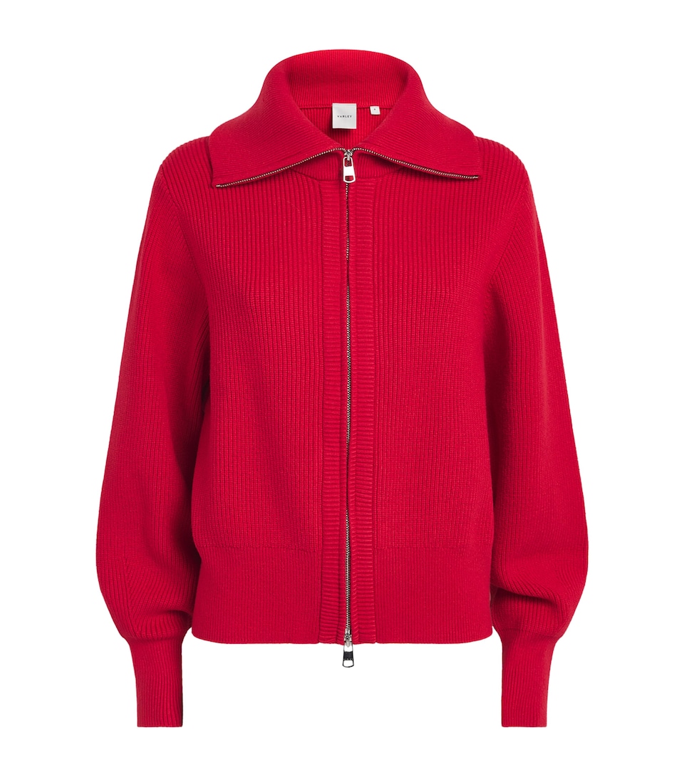 Varley Womens Zip-Up Enrico Sweater Washed Red