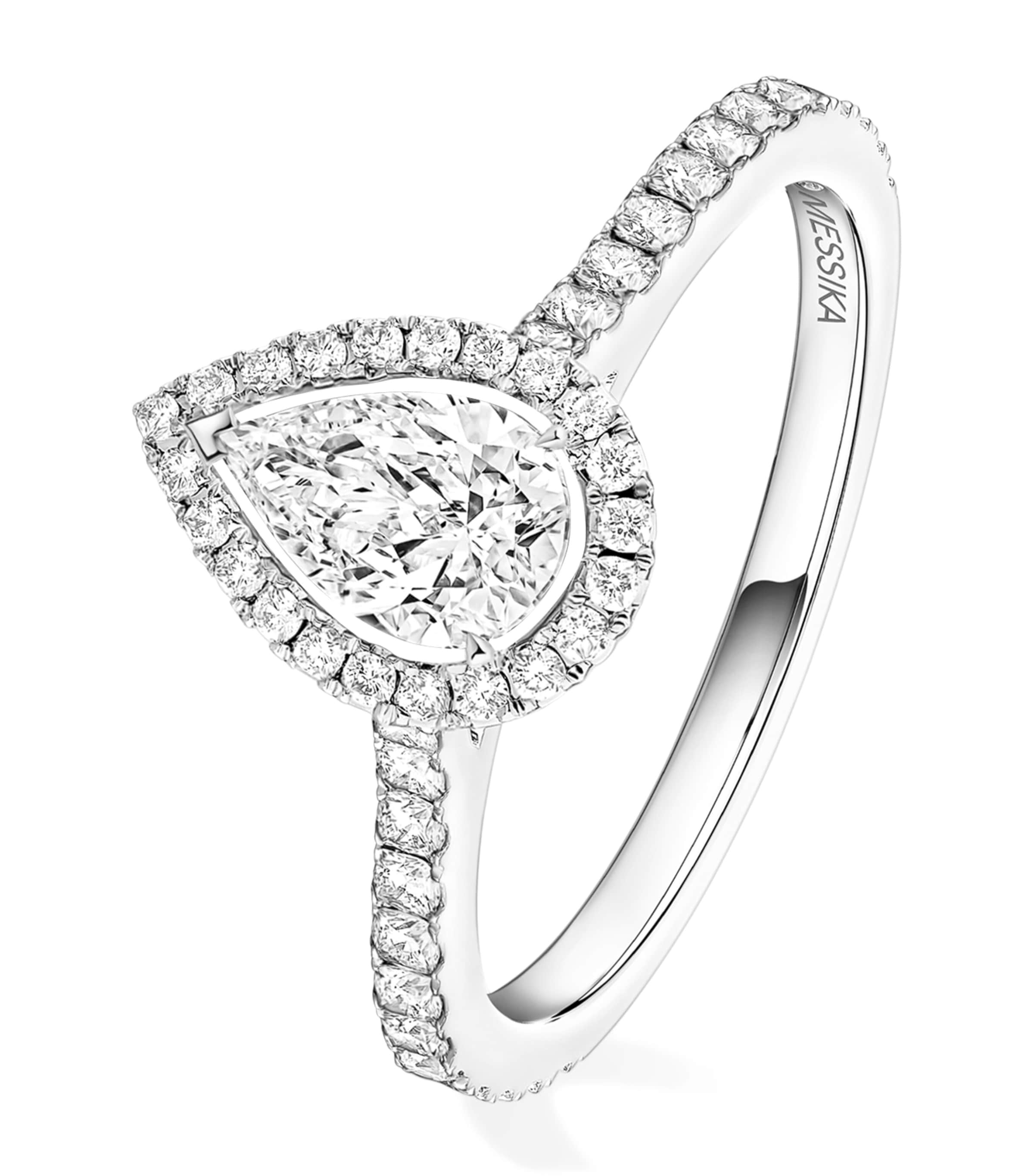 Messika Joy Pear Diamond and White Gold Ring (0.75ct) White Gold