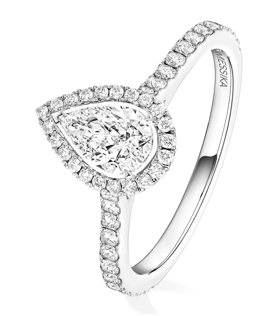 Messika Joy Pear Diamond and White Gold Ring (0.75ct) White Gold