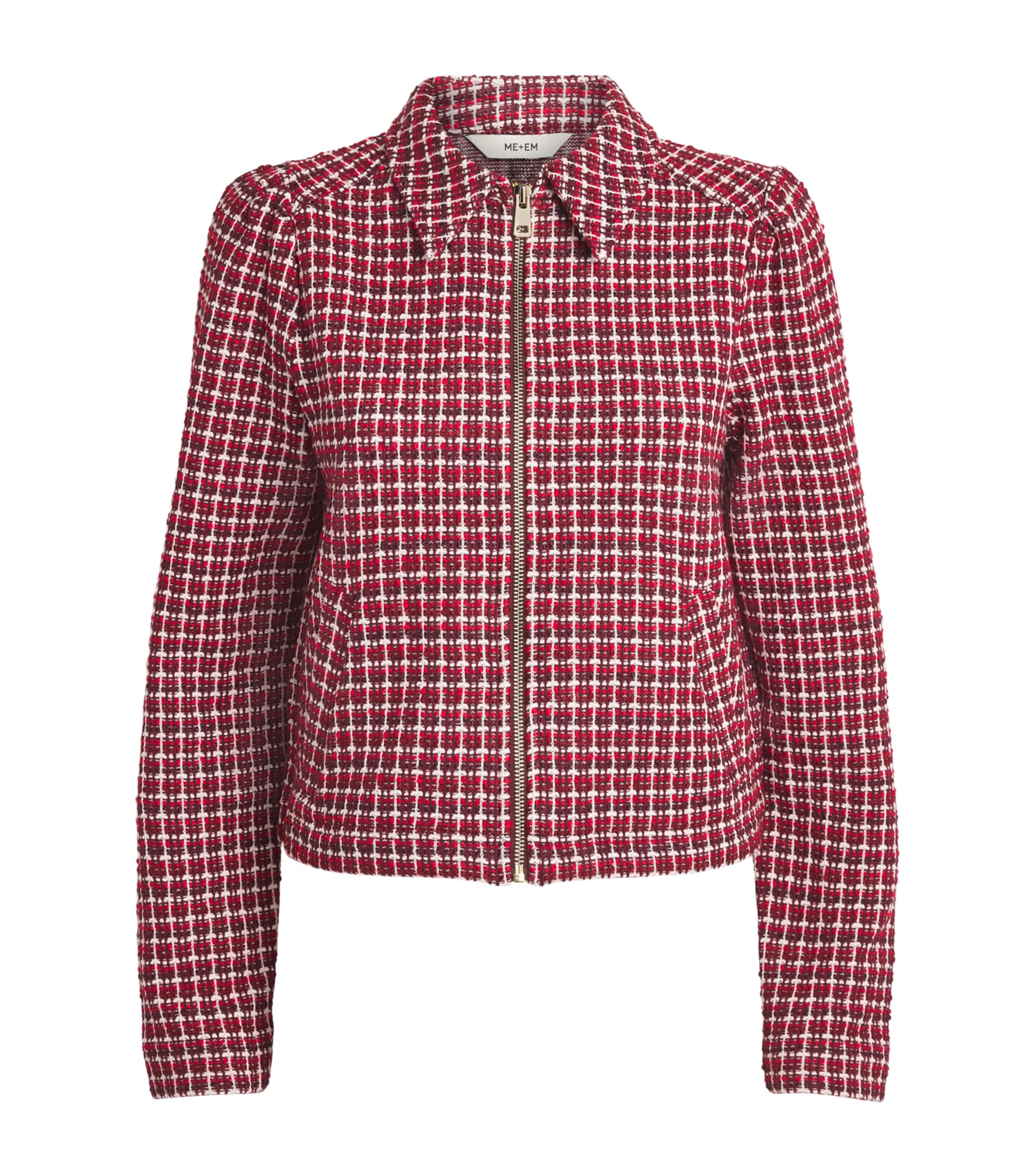 ME+EM Womens Zip-Up Jacket Pomegranate Red
