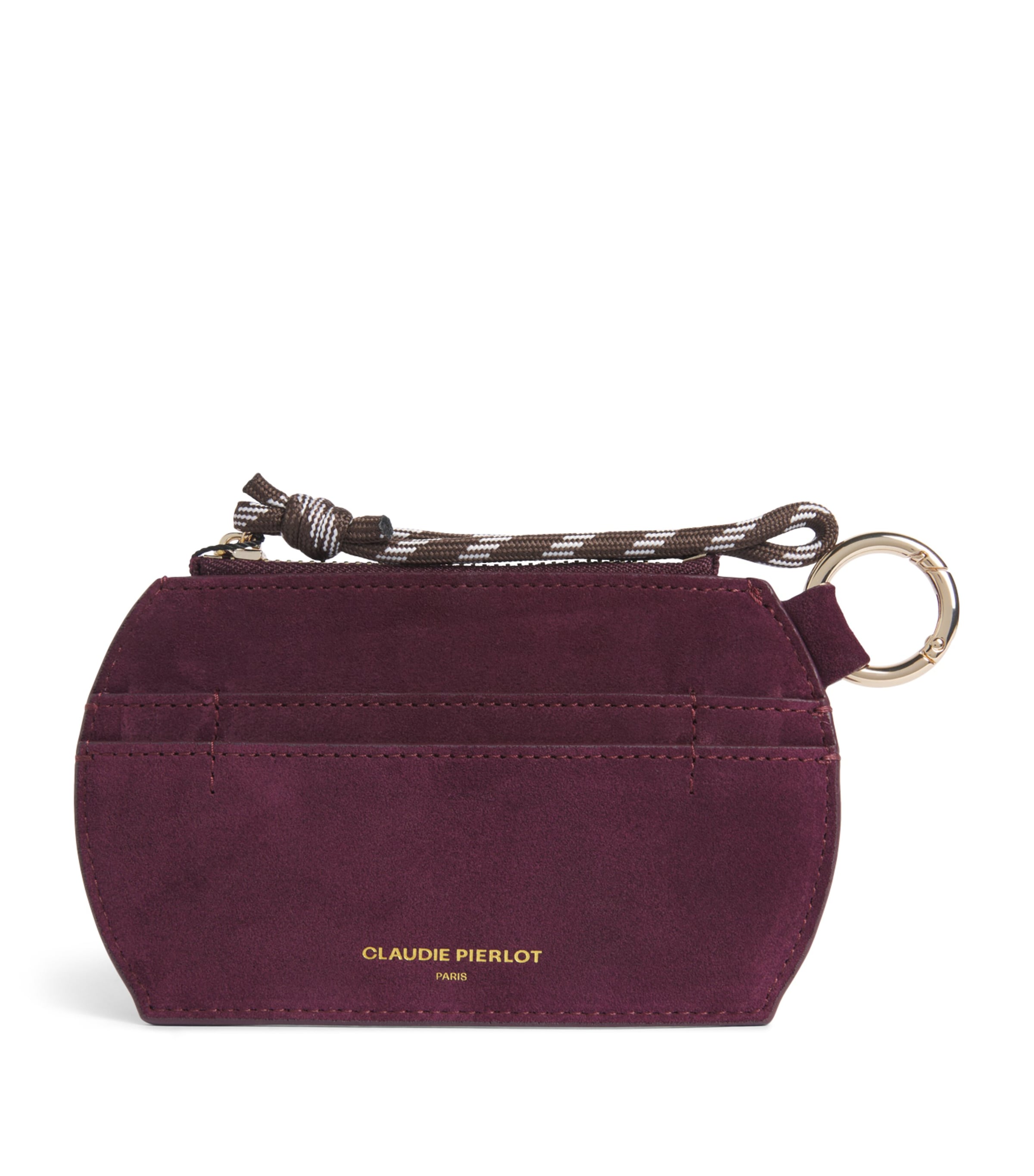 Claudie Pierlot Suede Card Holder Burgundy