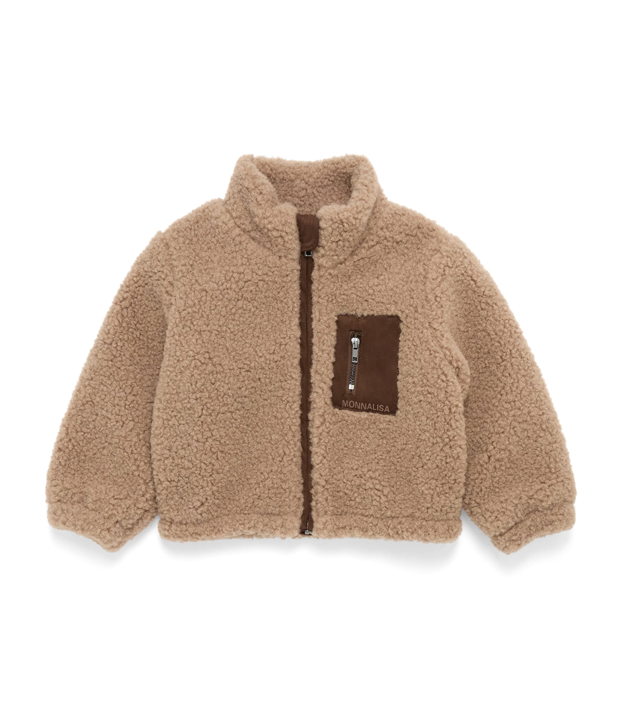 Monnalisa Plush Zip-Up Jacket (6 Months-6 Years) Ecru