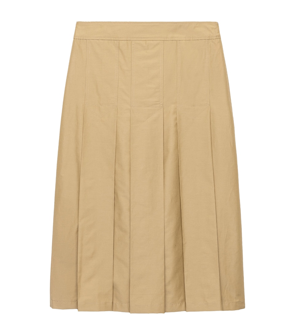 Technical Pleated Midi Skirt