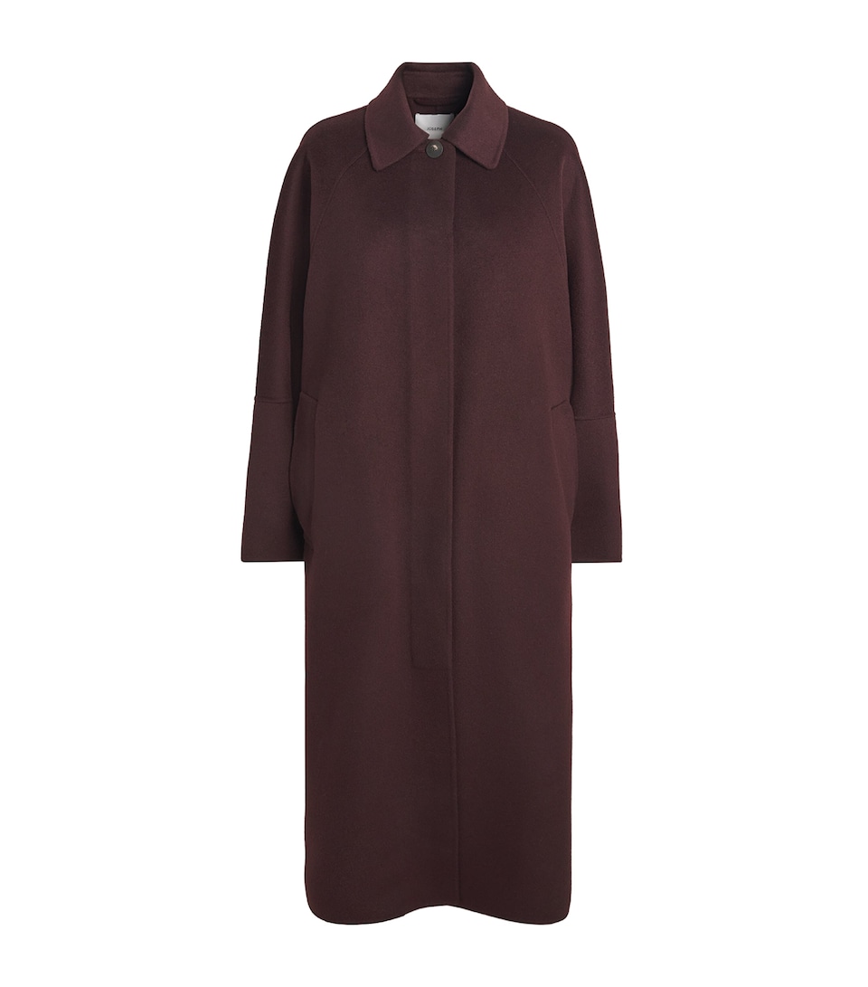 Joseph Womens Wool-Cashmere Donna Overcoat Mahogany