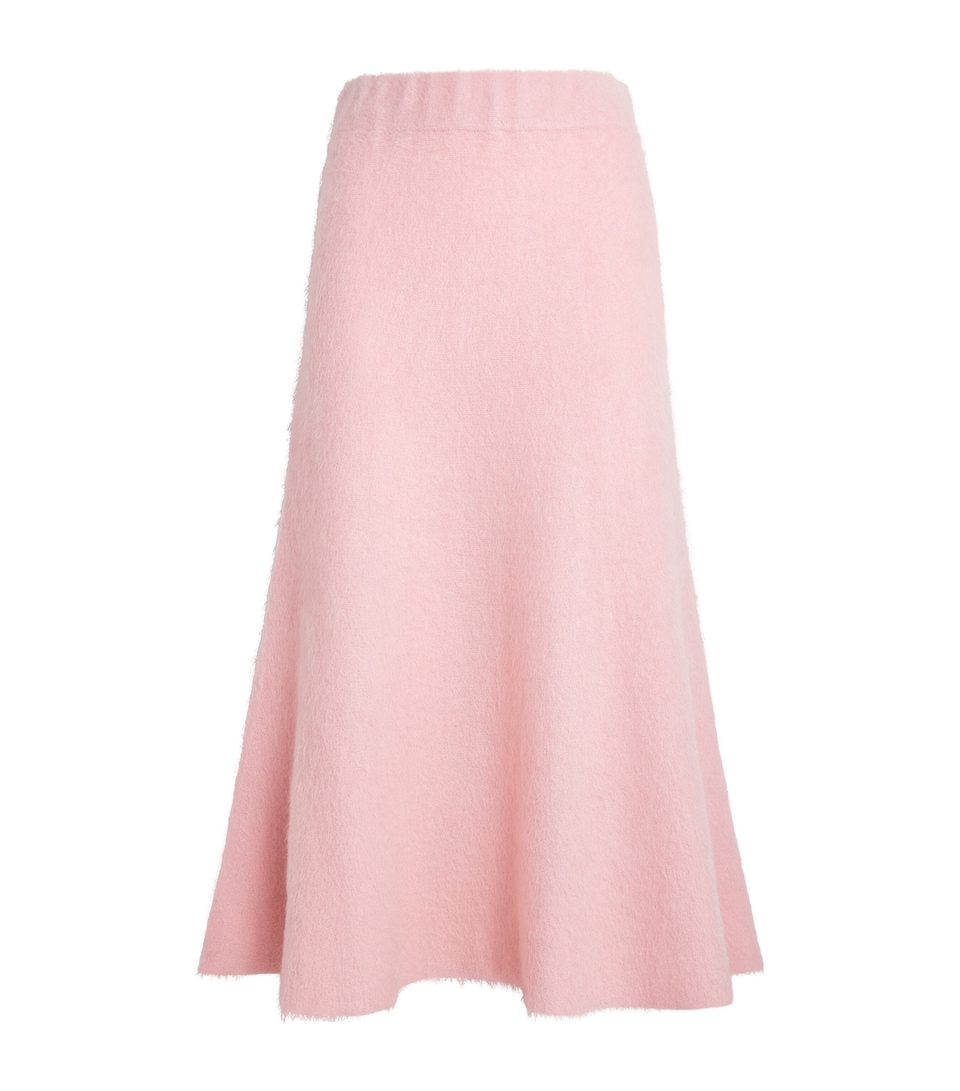 Wool-Mohair-Blend Midi Skirt