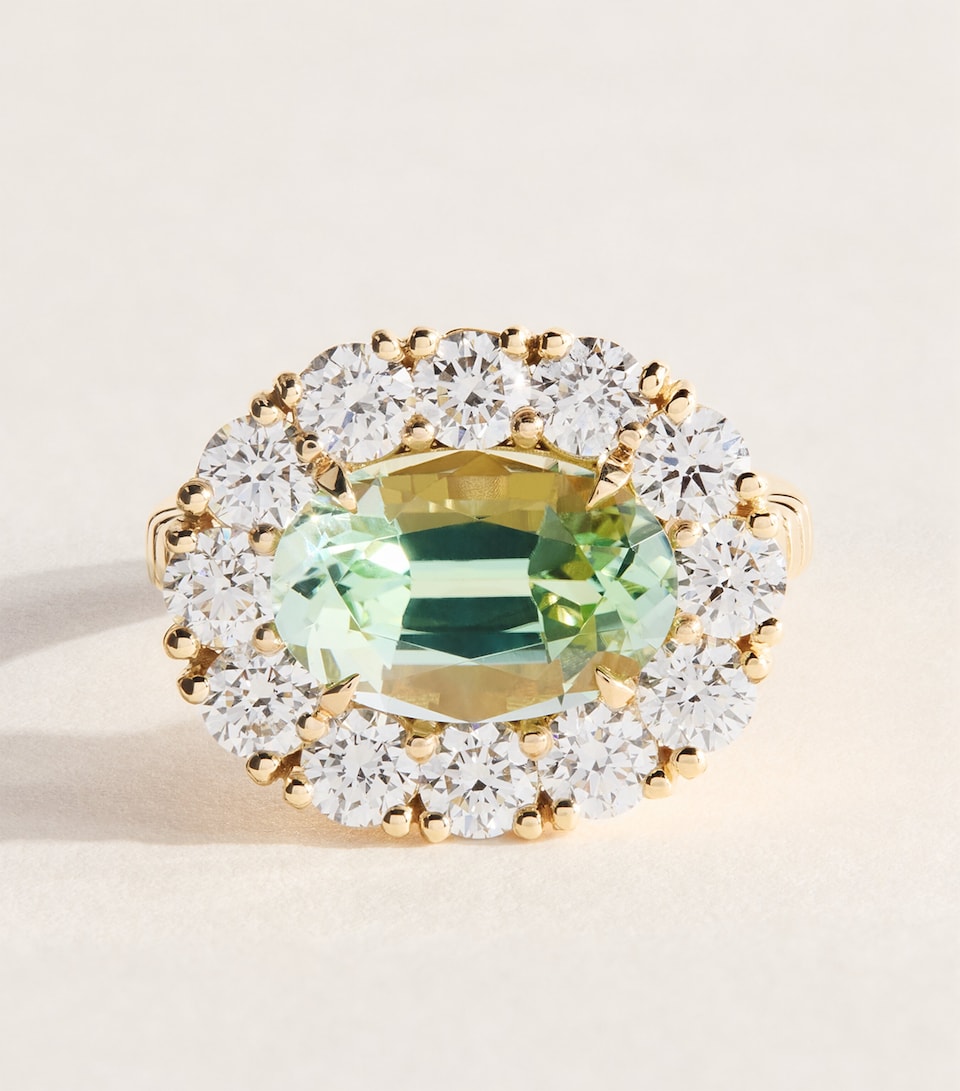 Retrouvaí Yellow Gold, Diamond and Tourmaline Heirloom Ring Yellow Gold