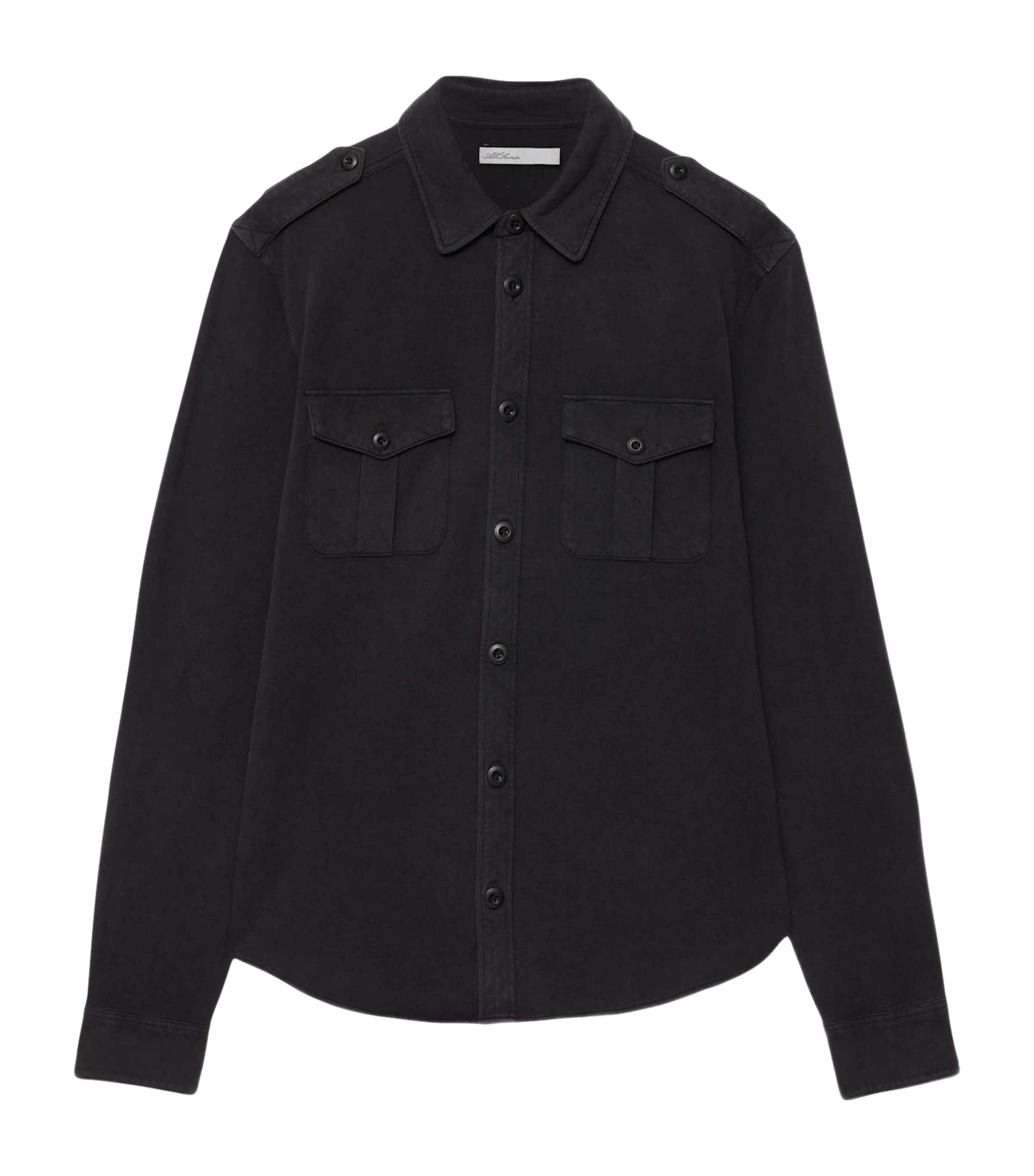 AllSaints Mens Foley Overshirt Ombre Black
