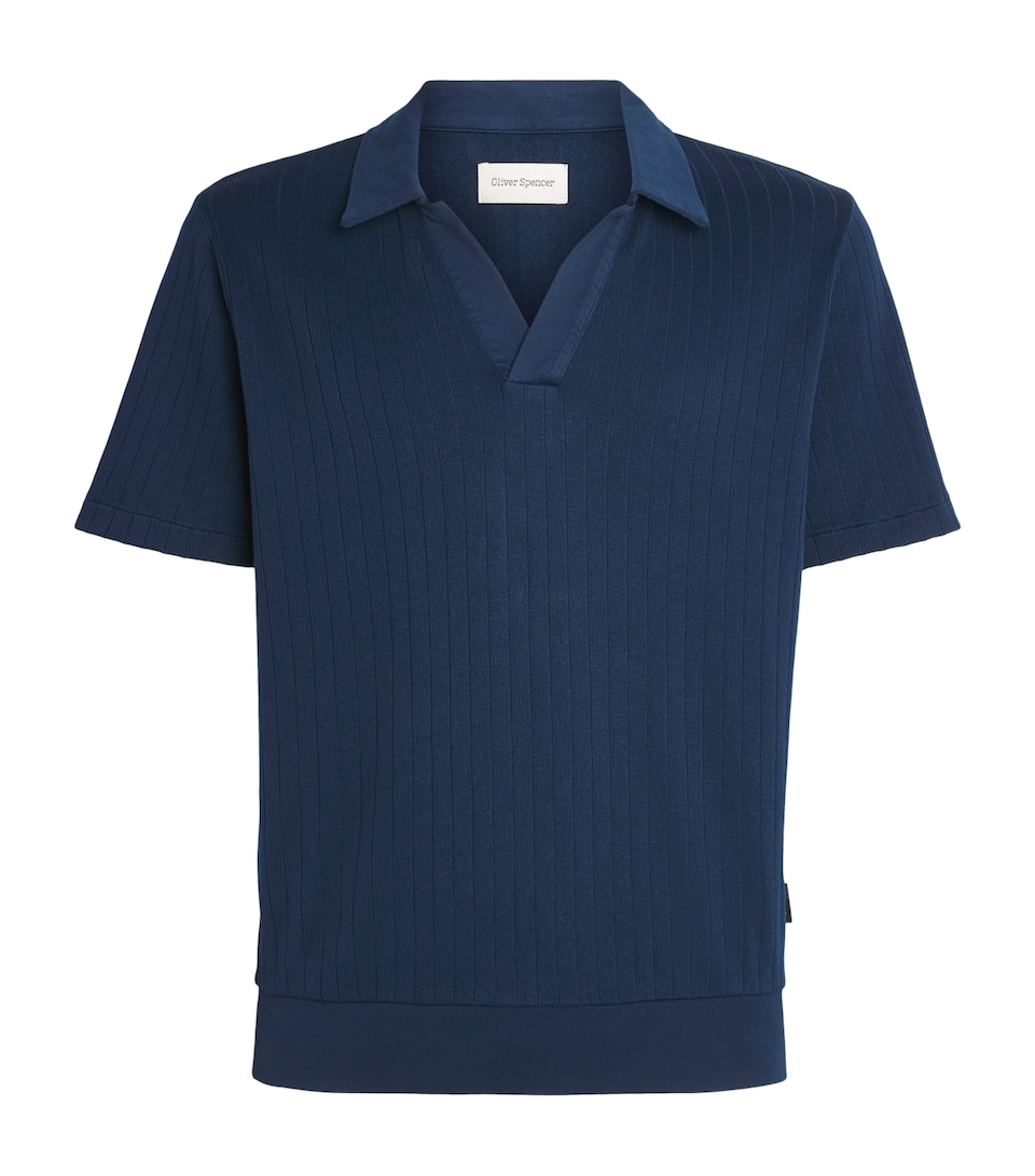 Oliver Spencer Mens Organic Cotton Westcott Polo Shirt Navy