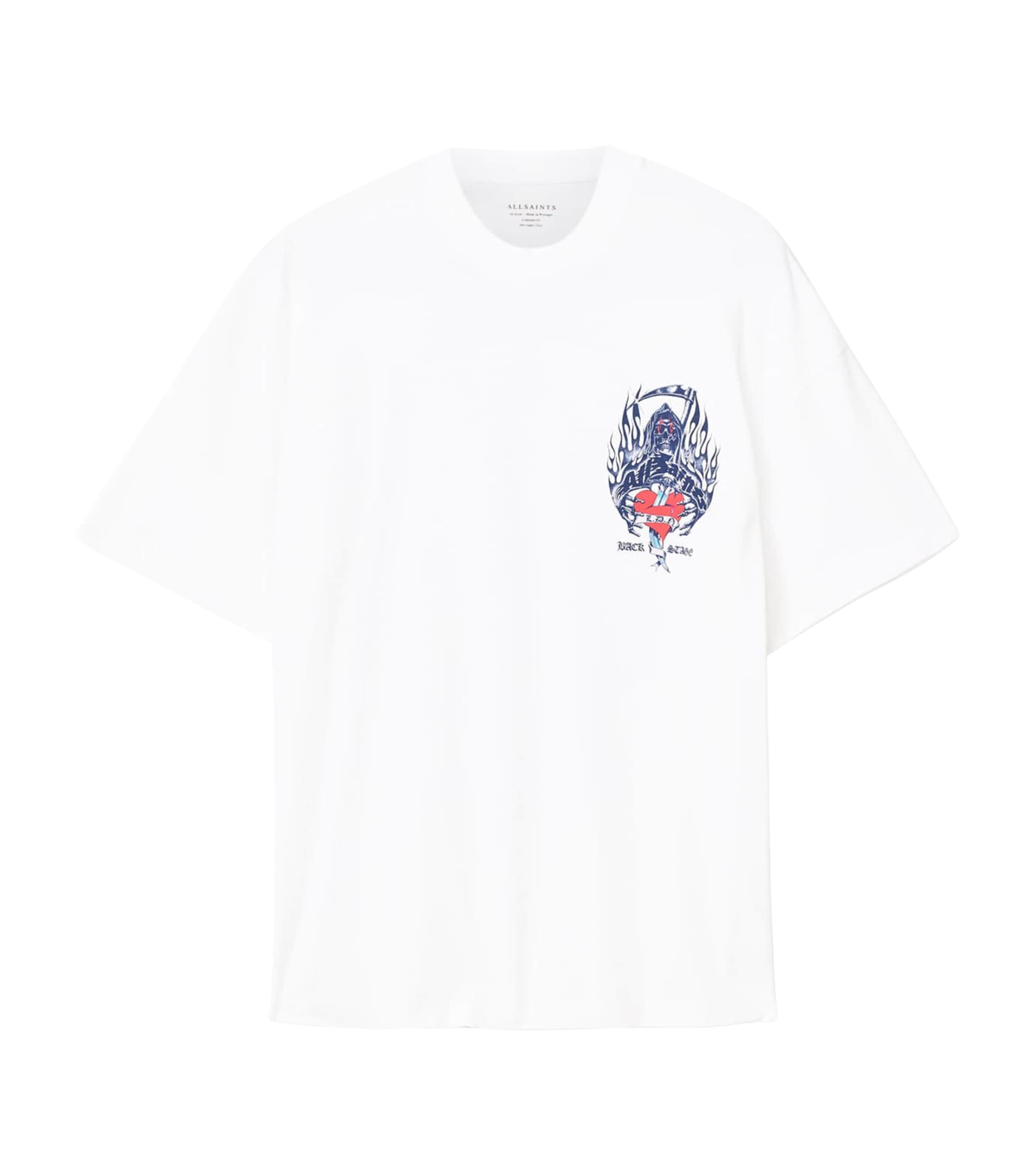 AllSaints Mens Organic Cotton Scimitar T-Shirt Optic White