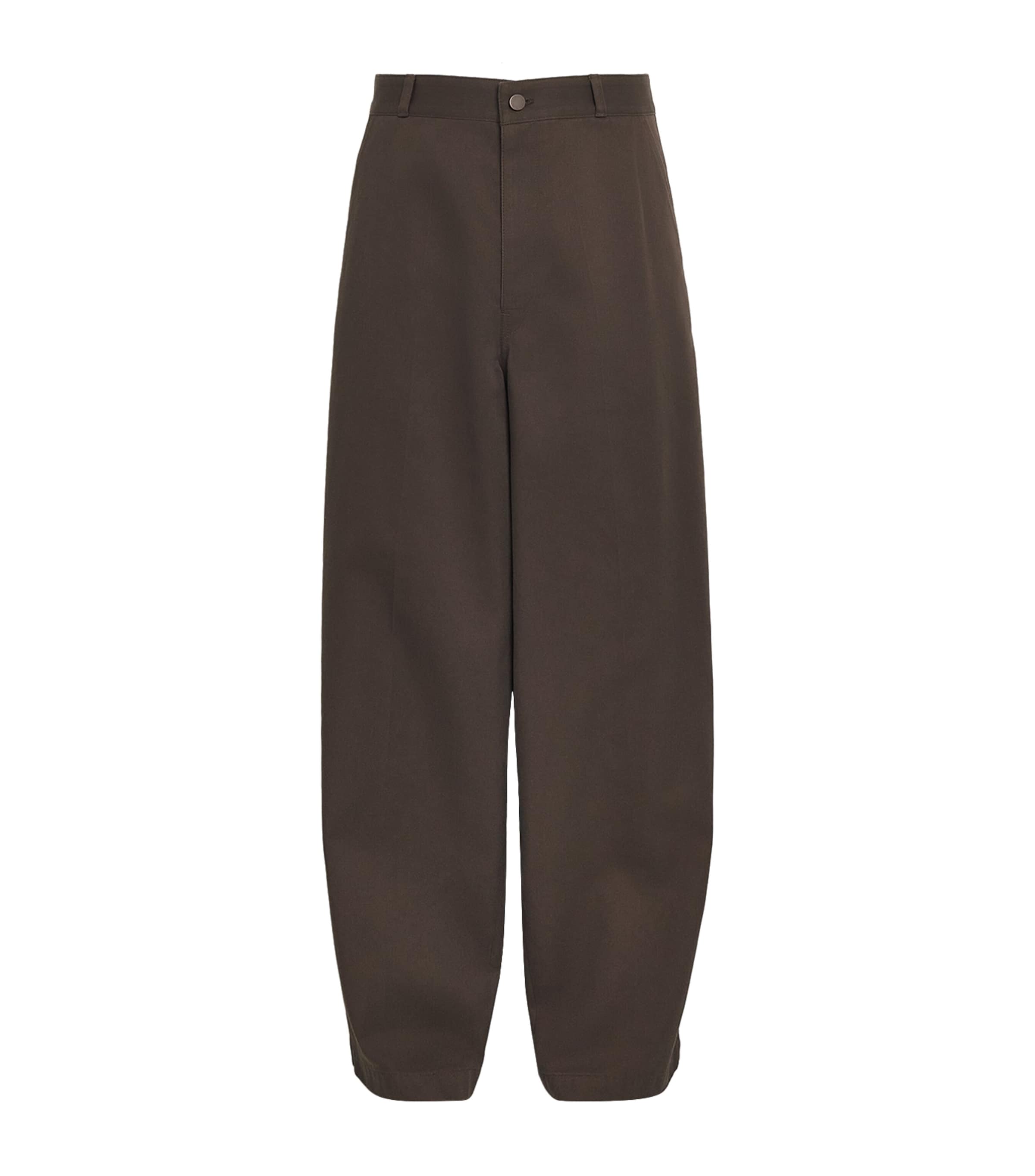 Lemaire Mens Twill Barrel Trousers Carob