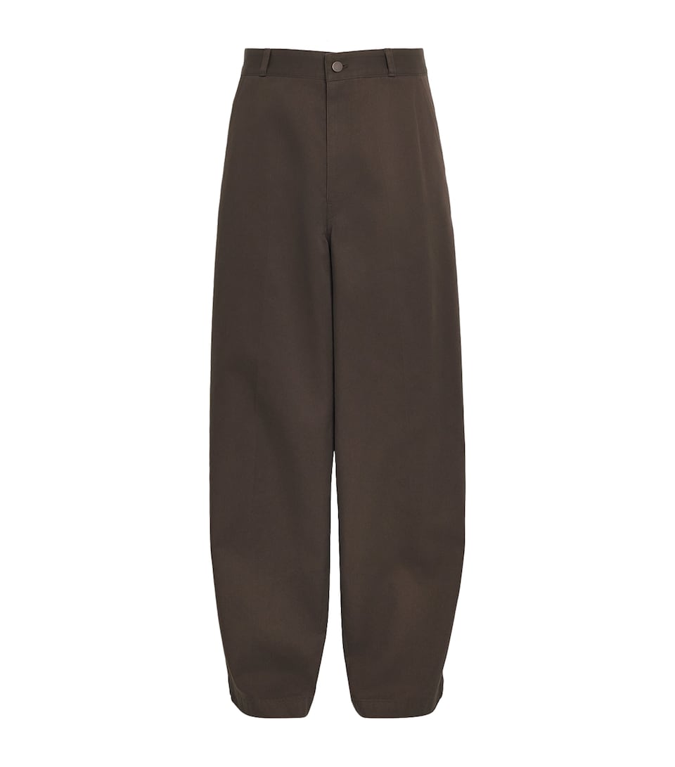 Lemaire Mens Twill Barrel Trousers Carob