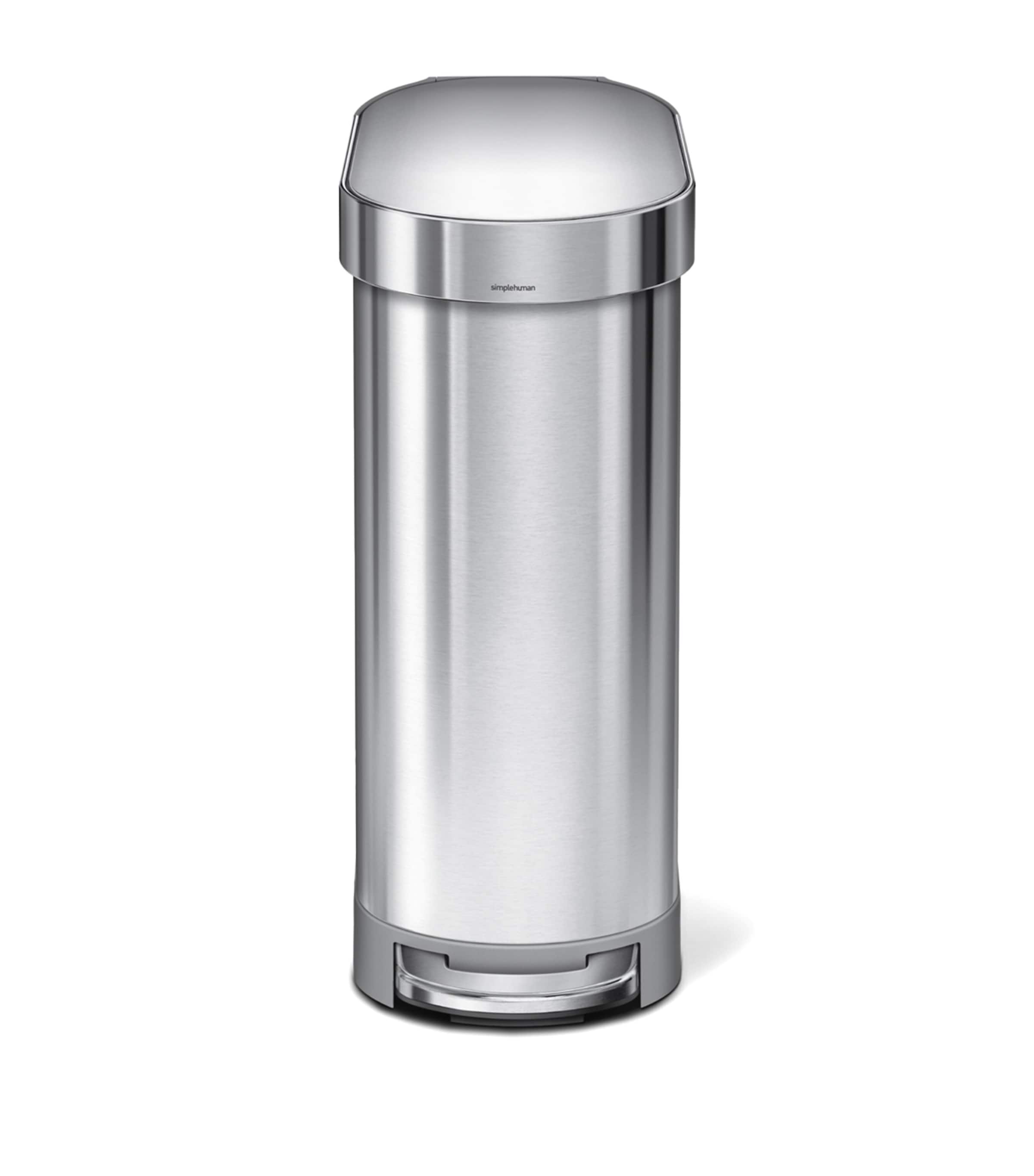 Slim Brushed Steel Pedal Bin (45L)