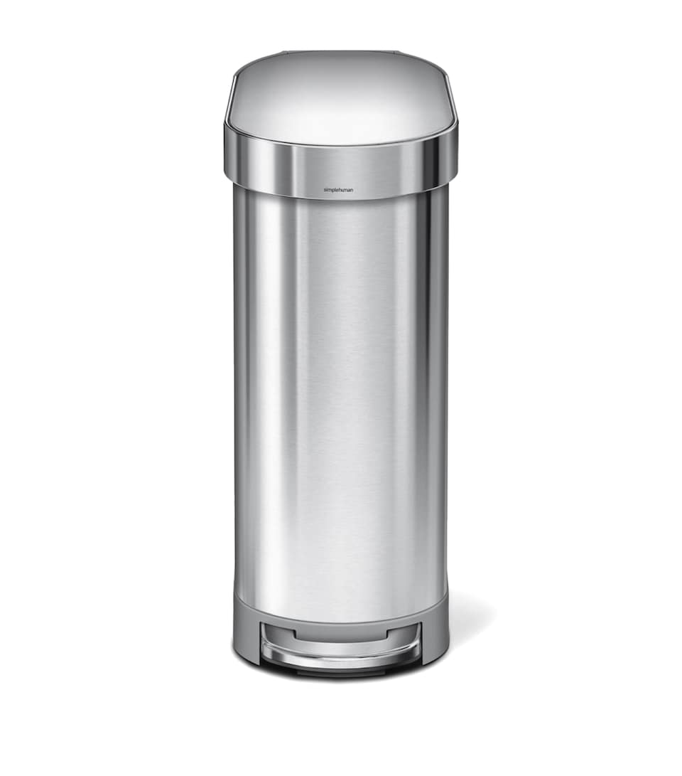 Slim Brushed Steel Pedal Bin (45L)