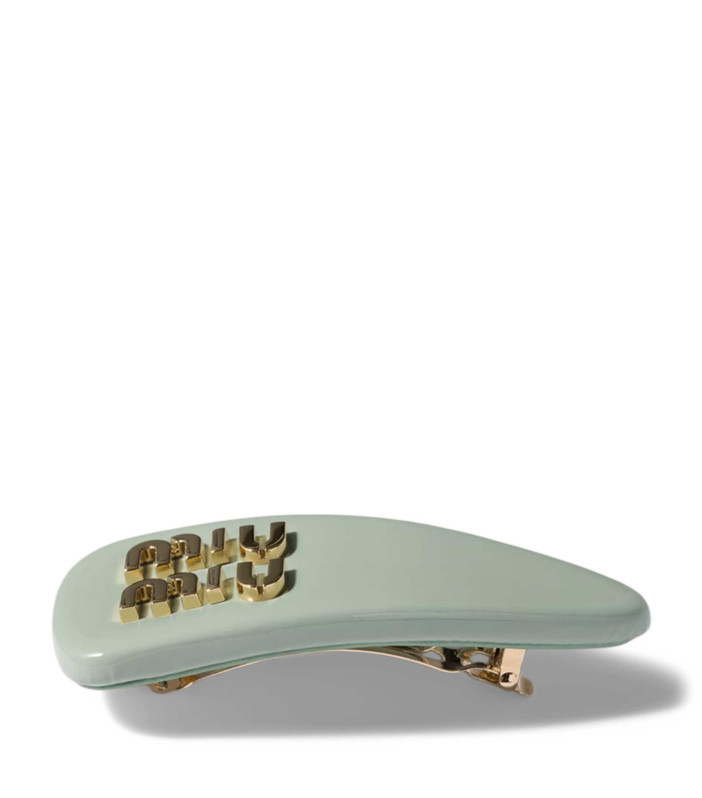 Miu Miu Leather Logo Hair Clip