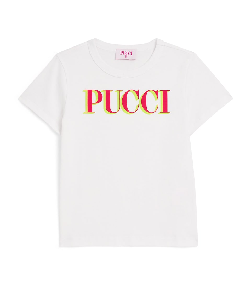 PUCCI Junior Logo Print T-Shirt (4-14 Years) White/red
