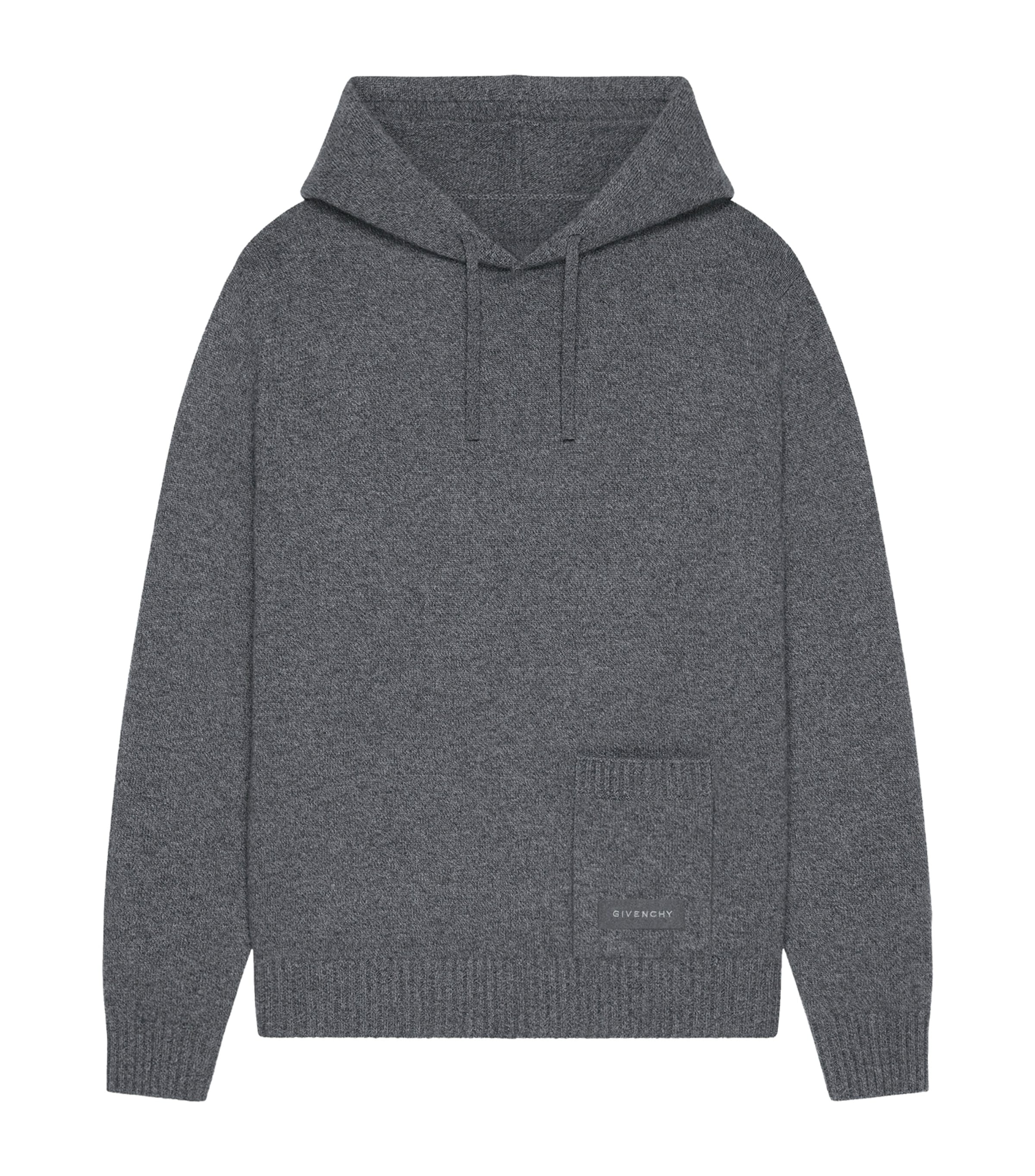Givenchy Mens Cotton Knitted Hoodie Grey Mix