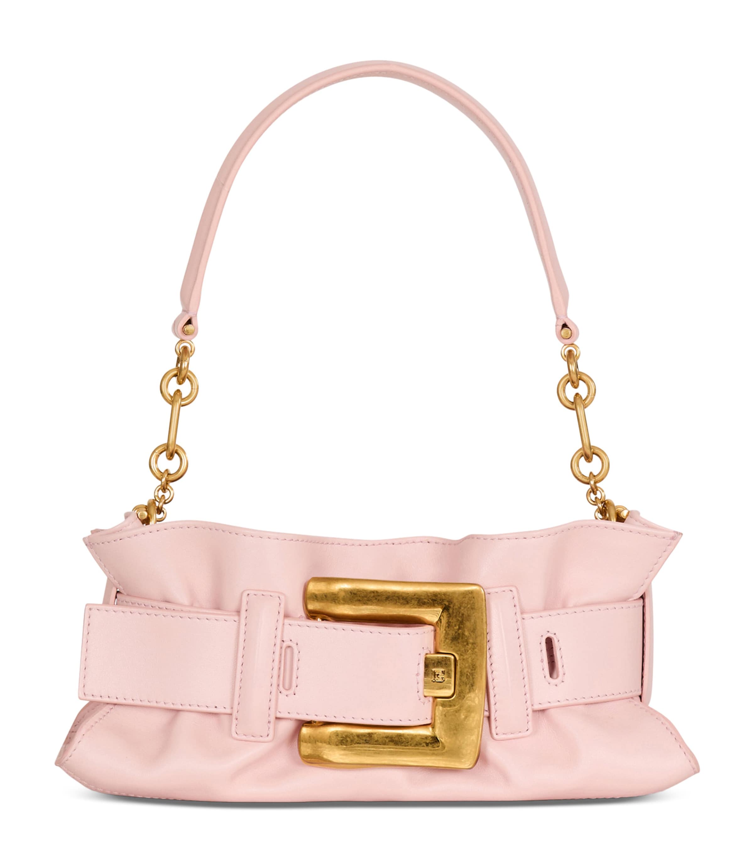 Balmain Mini Leather Anthem Shoulder Bag Rose Pale