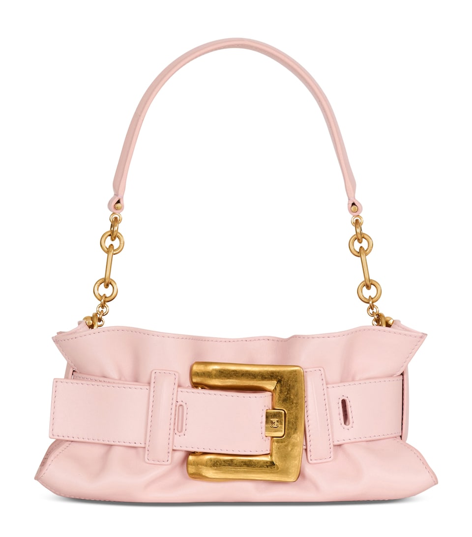 Balmain Mini Leather Anthem Shoulder Bag Rose Pale