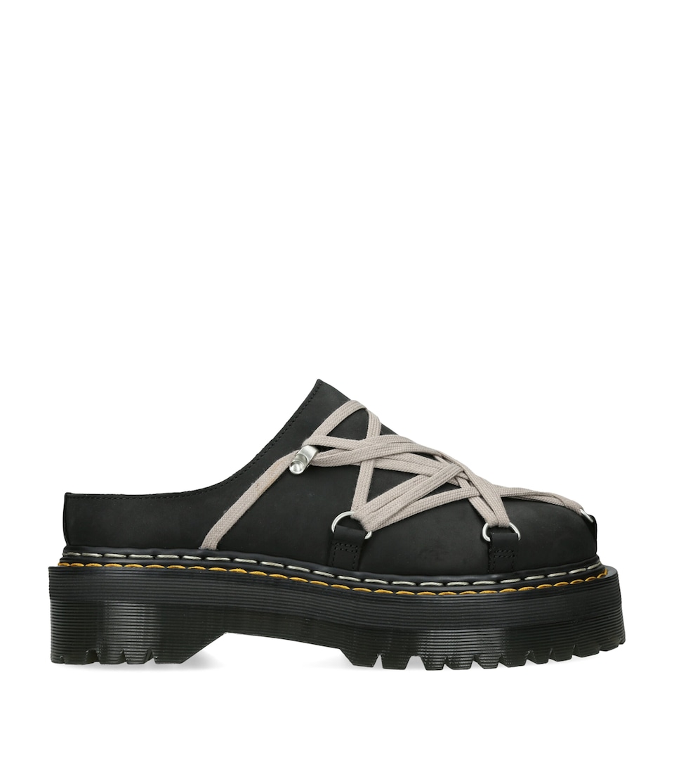 Rick Owens x Dr. Martens Megalace Quad Sole Mules Black