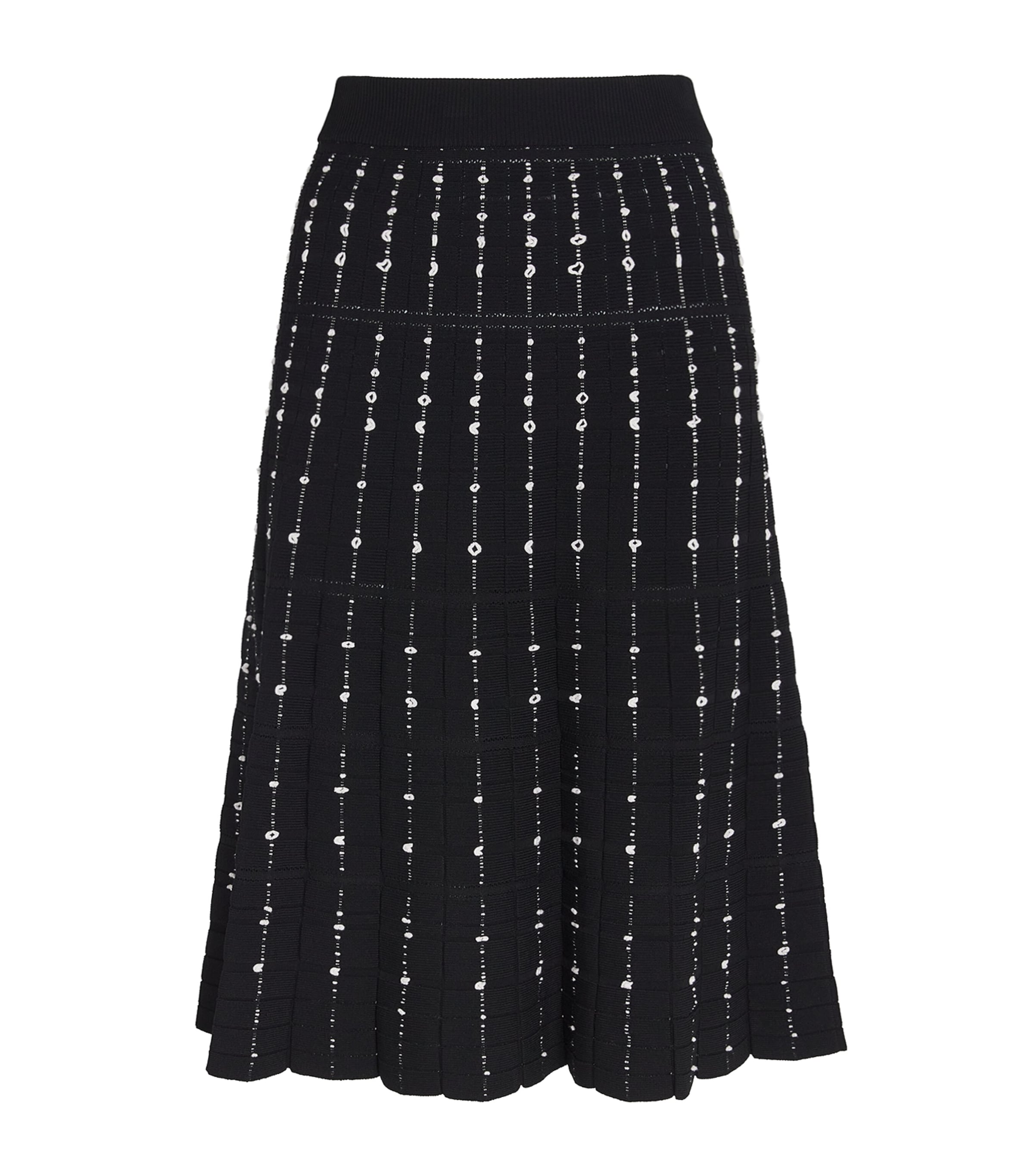 Fragmented Stripes Knitted Midi Skirt