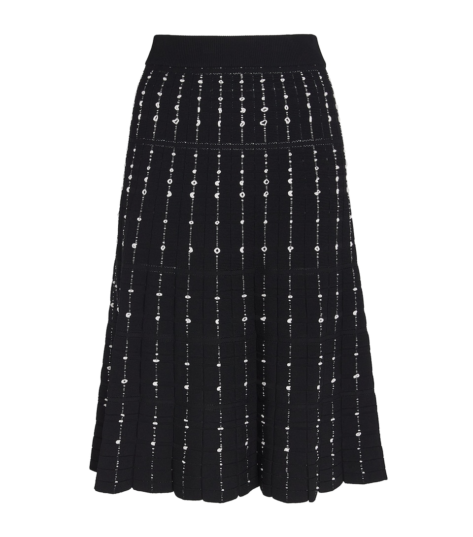 Fragmented Stripes Knitted Midi Skirt