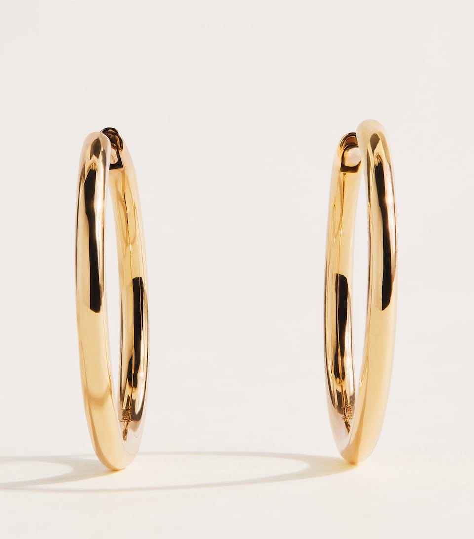 Harrods Large Yellow Gold Huggie Earrings Yellow Gold