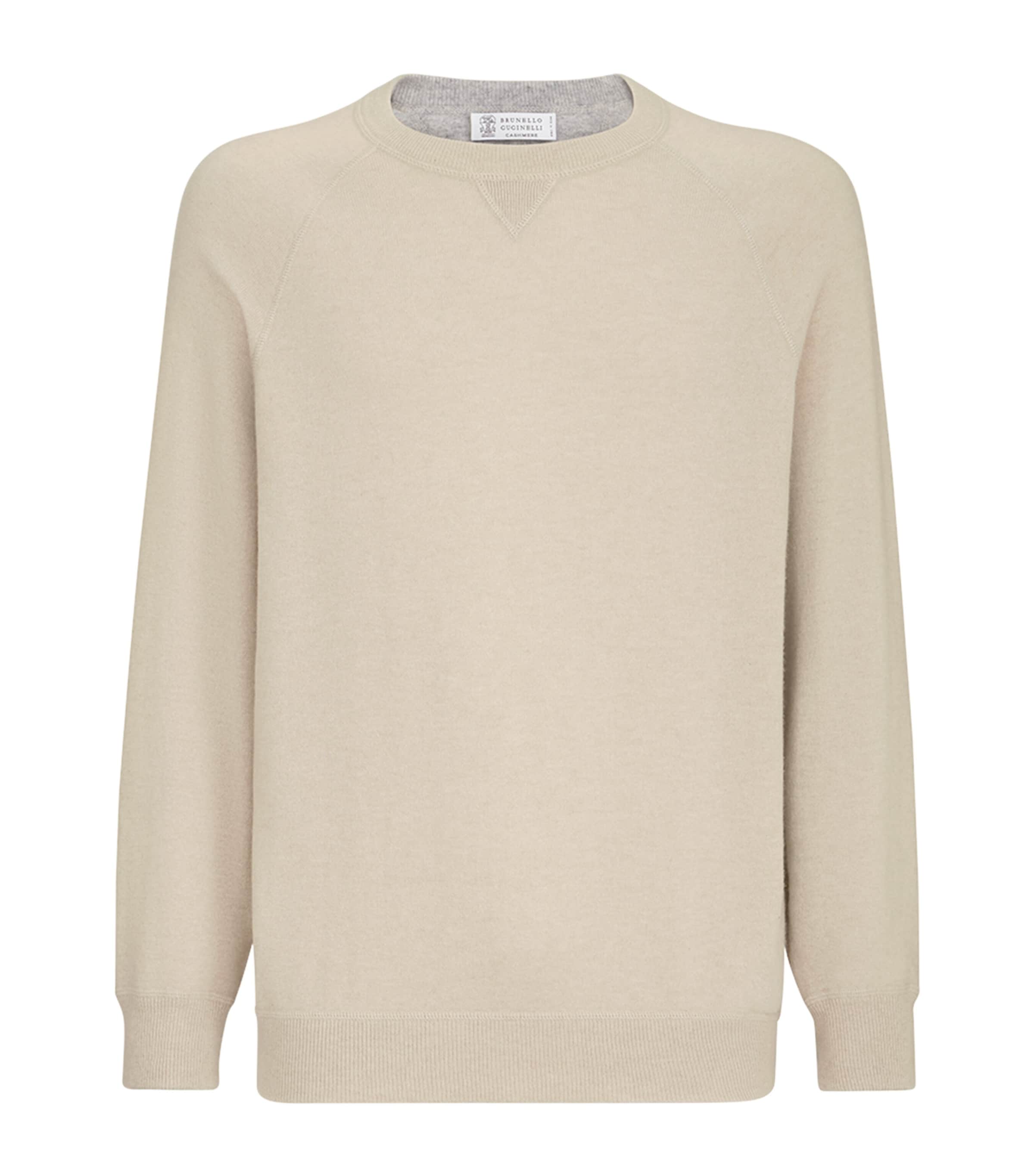 Brunello Cucinelli Mens Cashmere Crew-Neck Sweatshirt