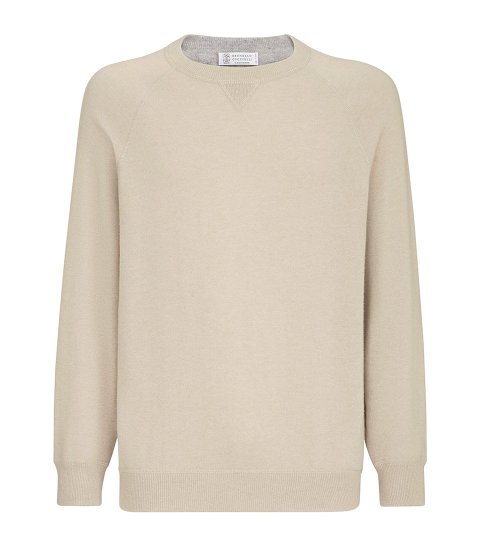 Brunello Cucinelli Mens Cashmere Crew-Neck Sweatshirt