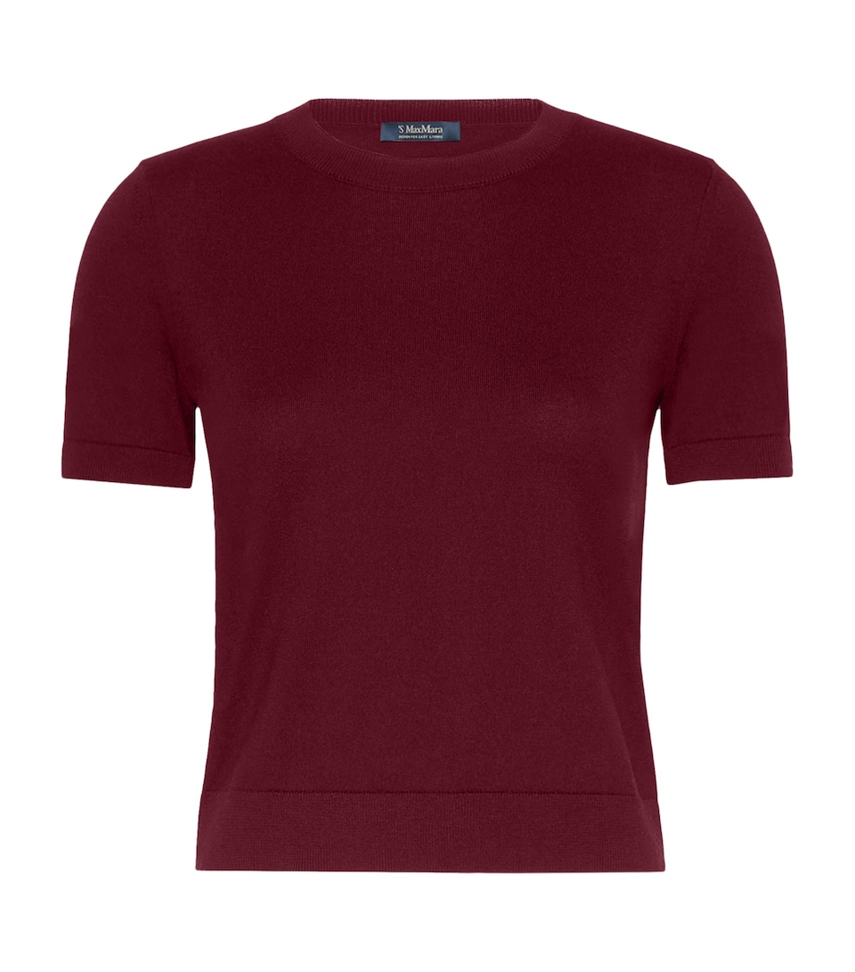 Max Mara Womens Cotton-Cashmere-Silk Sweater Dark Red
