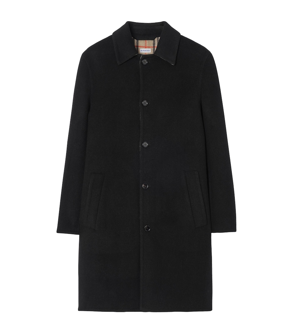 Burberry Mens Wool Worthing Car Coat Black/sand Ip Check
