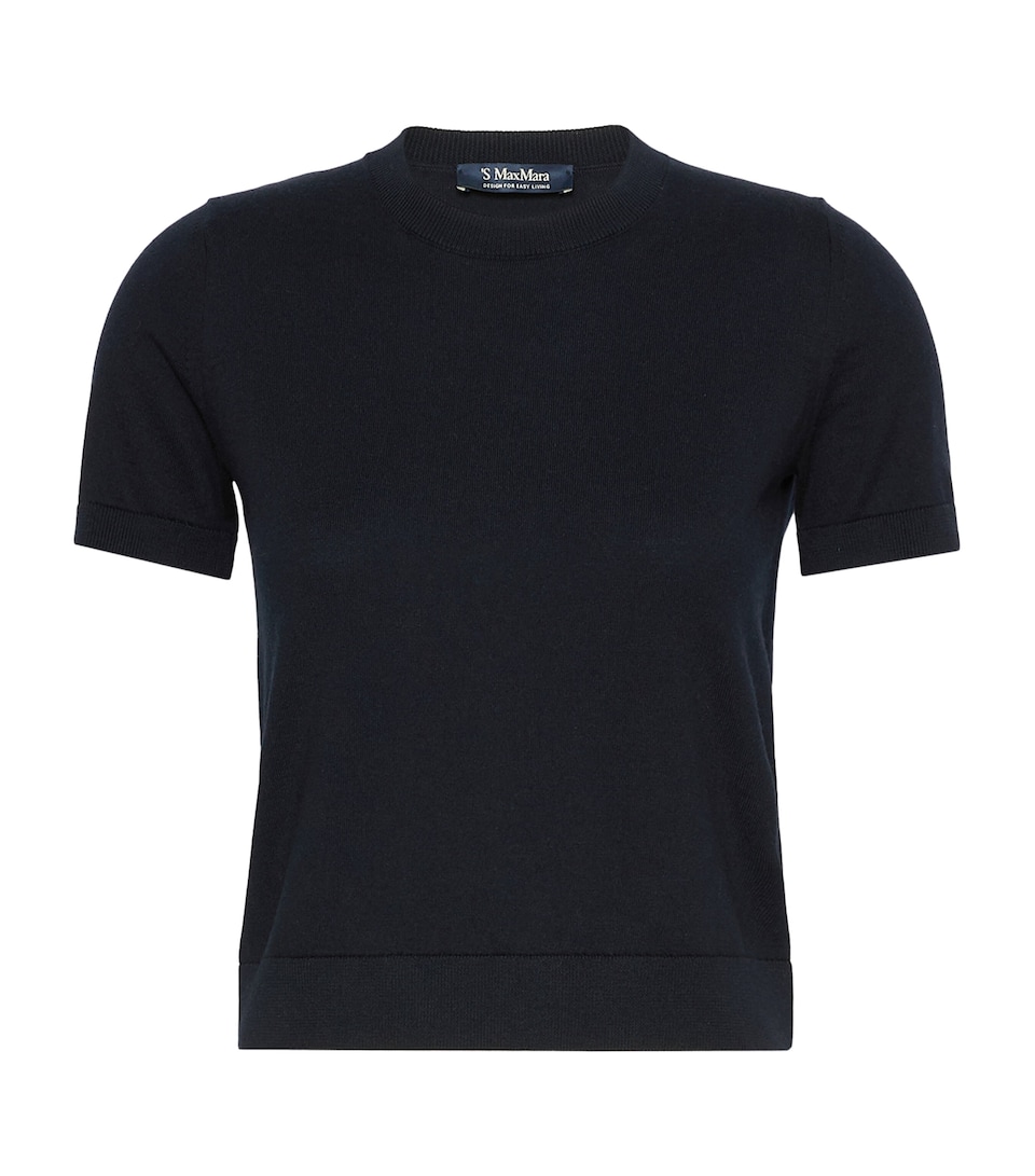 Max Mara Womens Cotton-Cashmere-Silk Sweater Ultramarine