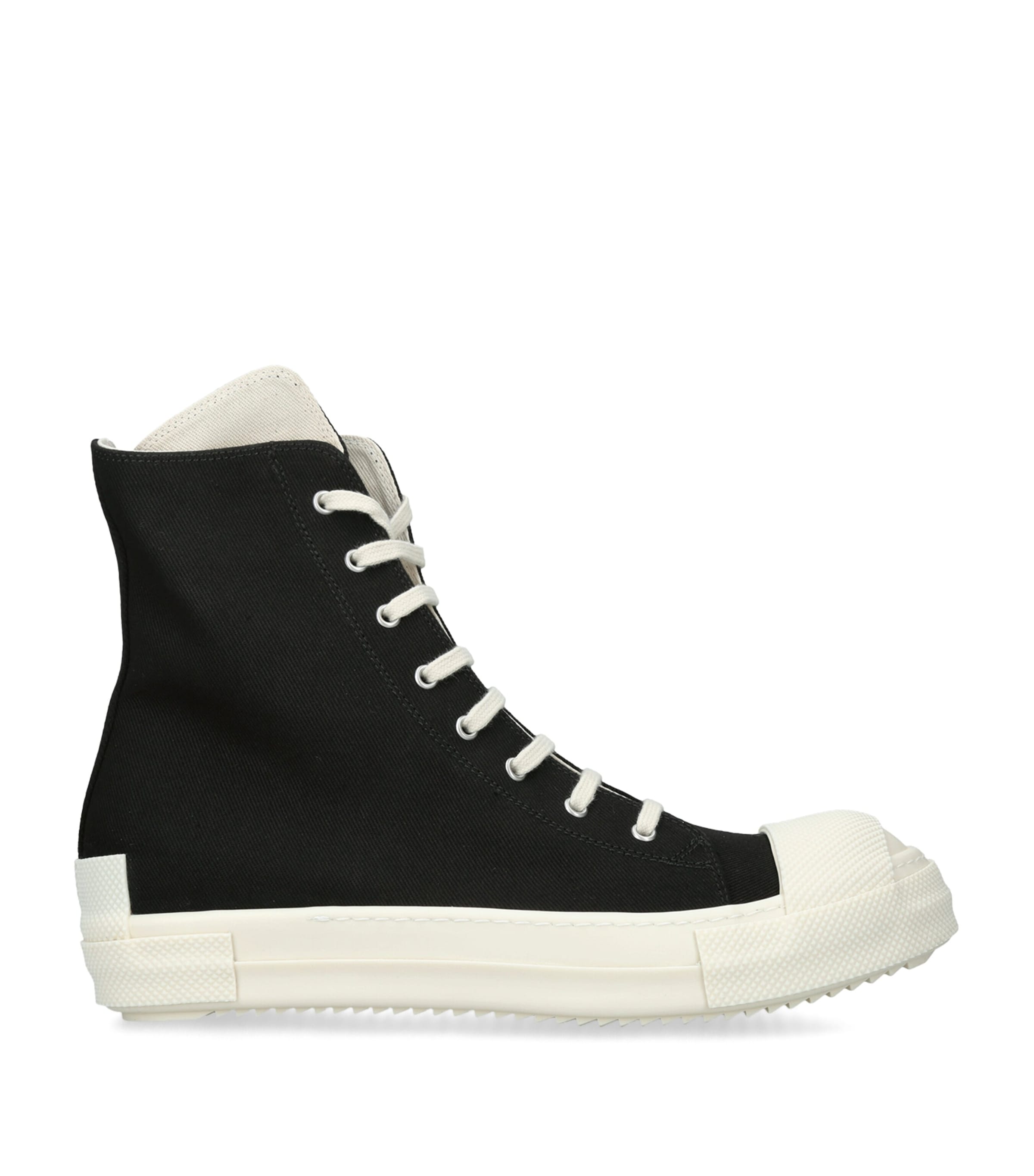 Rick Owens DRKSHDW Denim High-Top Sneakers Blk/white