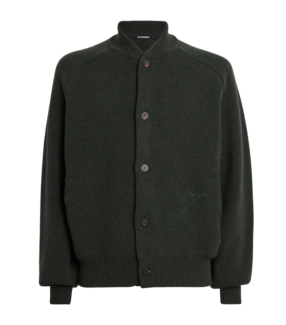 Stretch Wool-Cashmere Pallone Cardigan