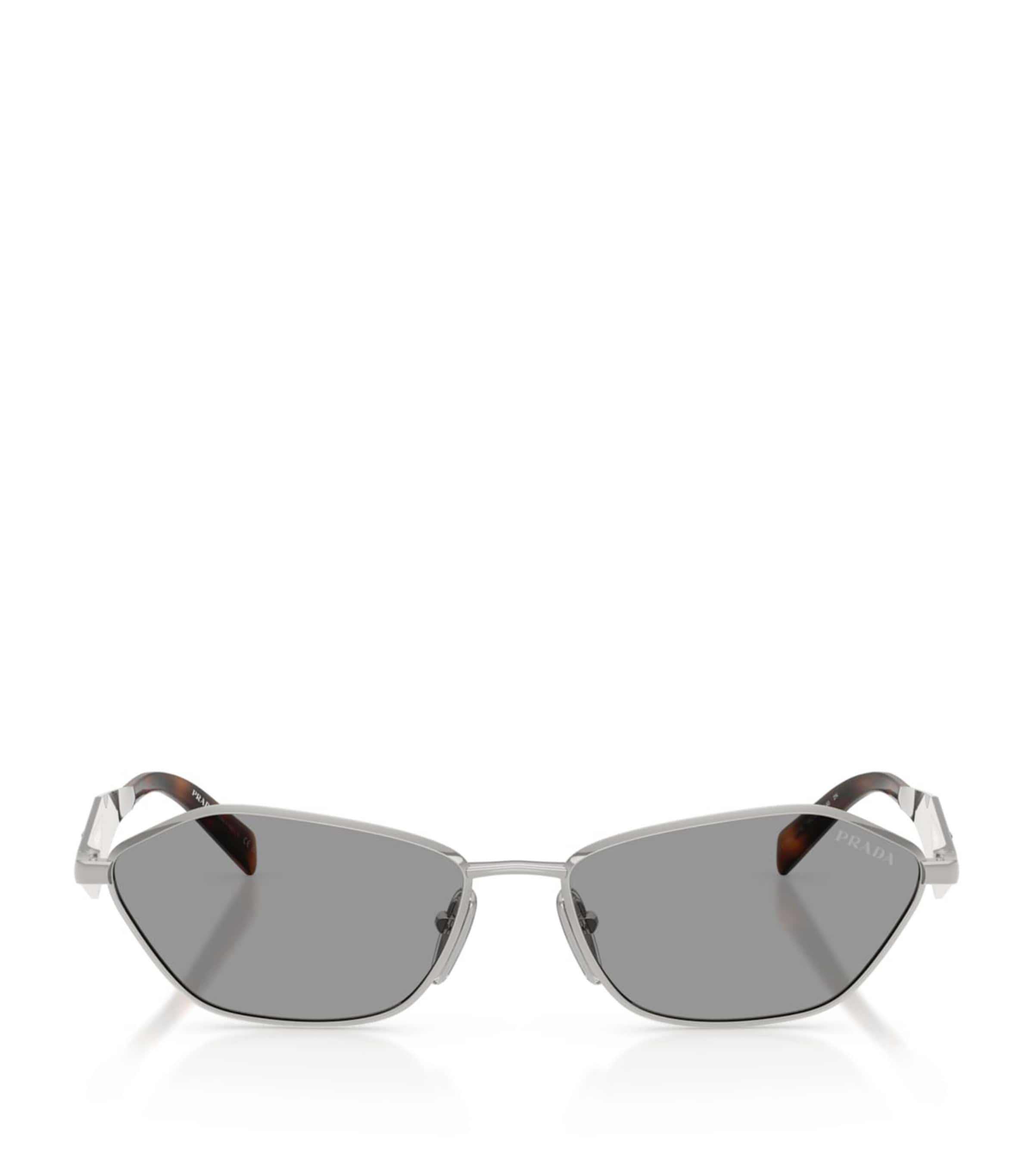 Prada Metal Irregular Sunglasses Silver