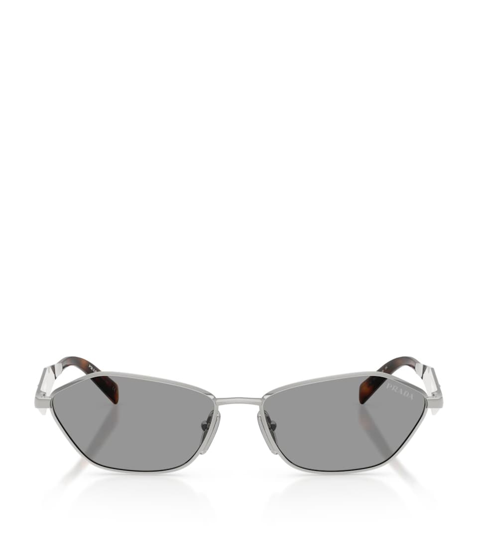Prada Metal Irregular Sunglasses Silver