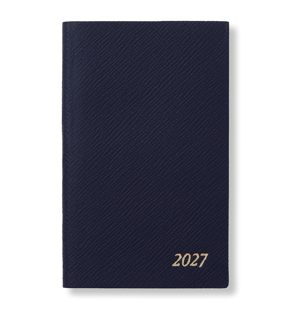 Smythson Leather Panama Weekly Diary 2027 Navy
