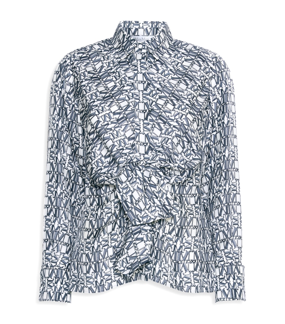 Max Mara Womens Silk Monogram Blouse Ultramarine