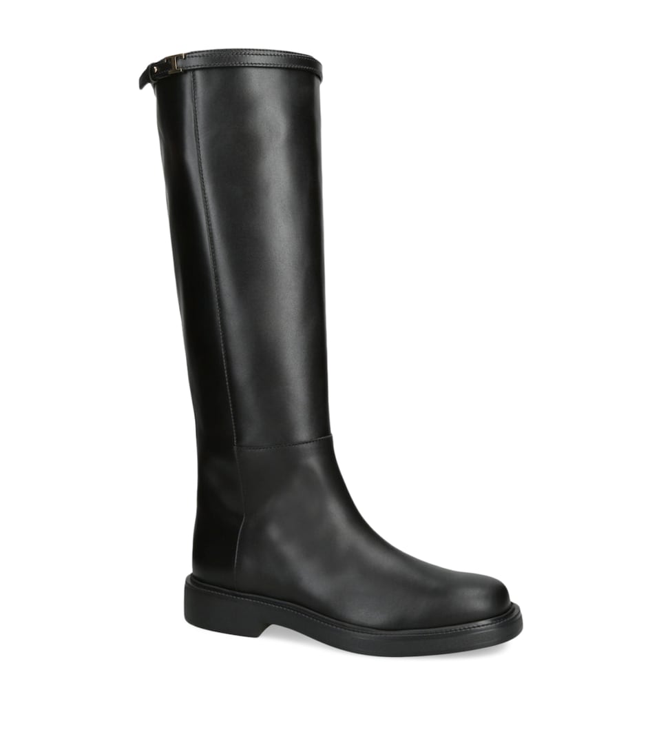 Leather Knee-High Boots