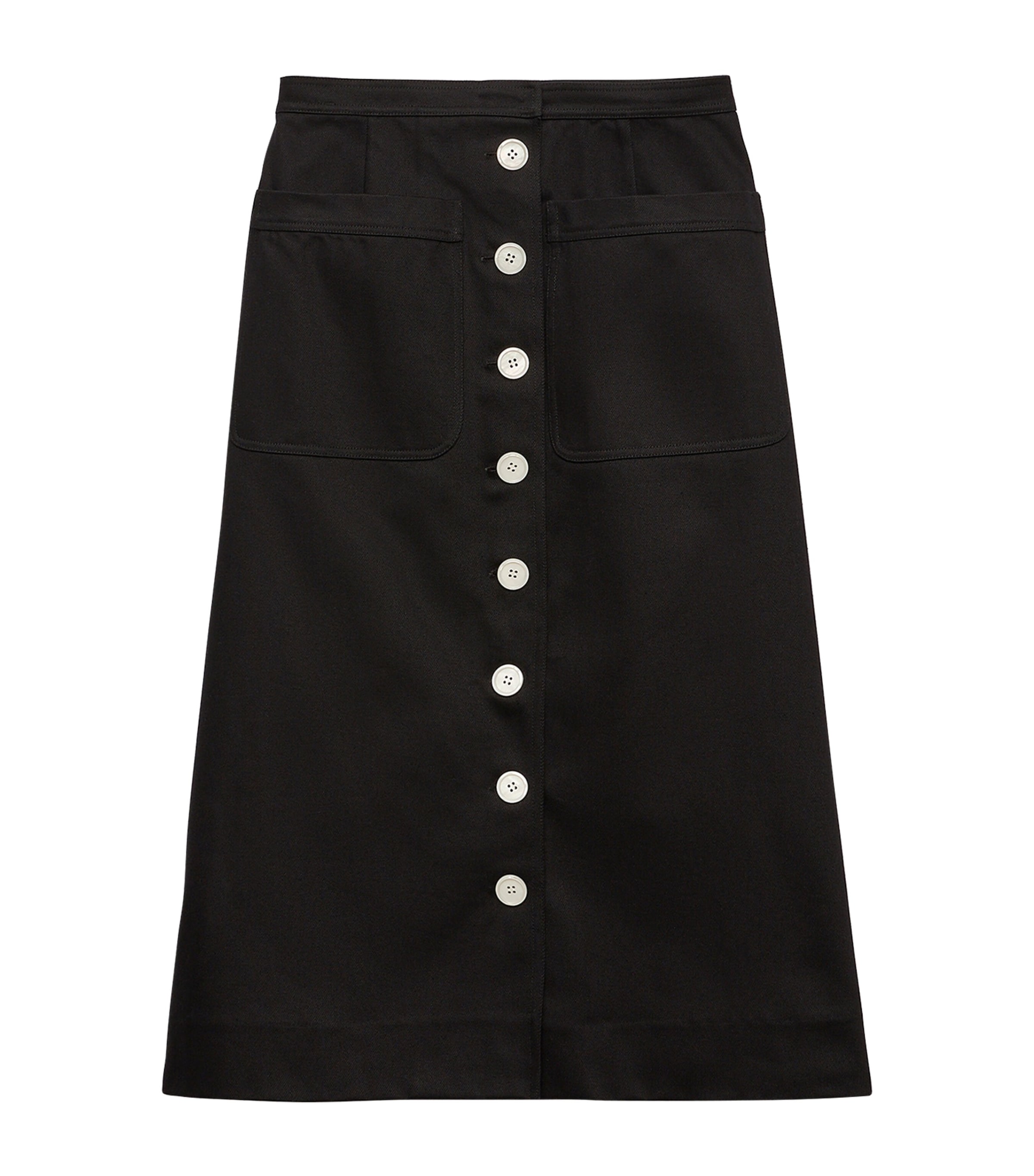 Cotton Drill Midi Skirt