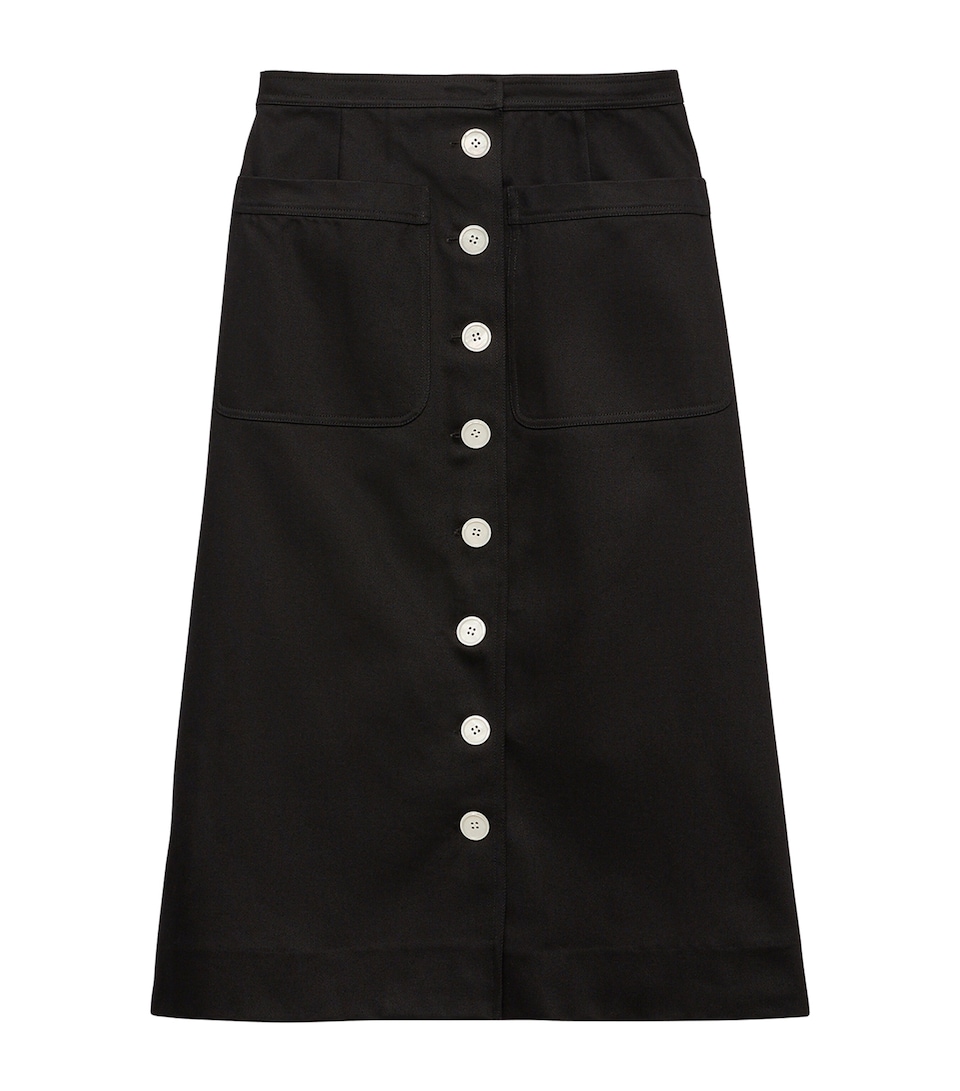 Cotton Drill Midi Skirt