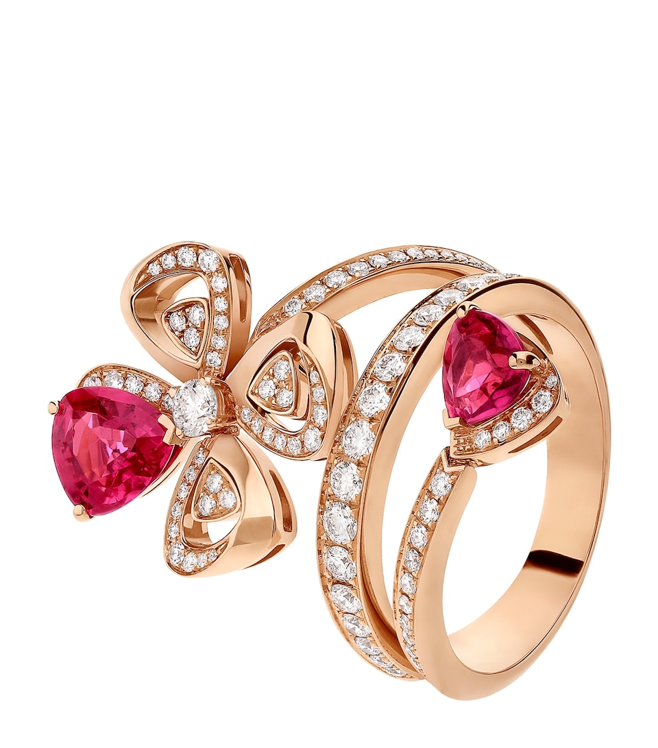 Rose Gold, Diamond and Rubellite Fiorever Ring