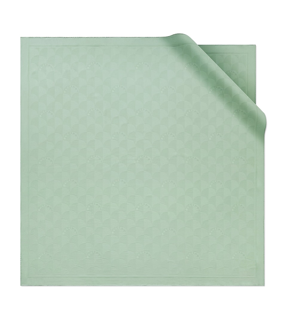 Bvlgari Silk Voile Maxi Calla Scarf Green Medium