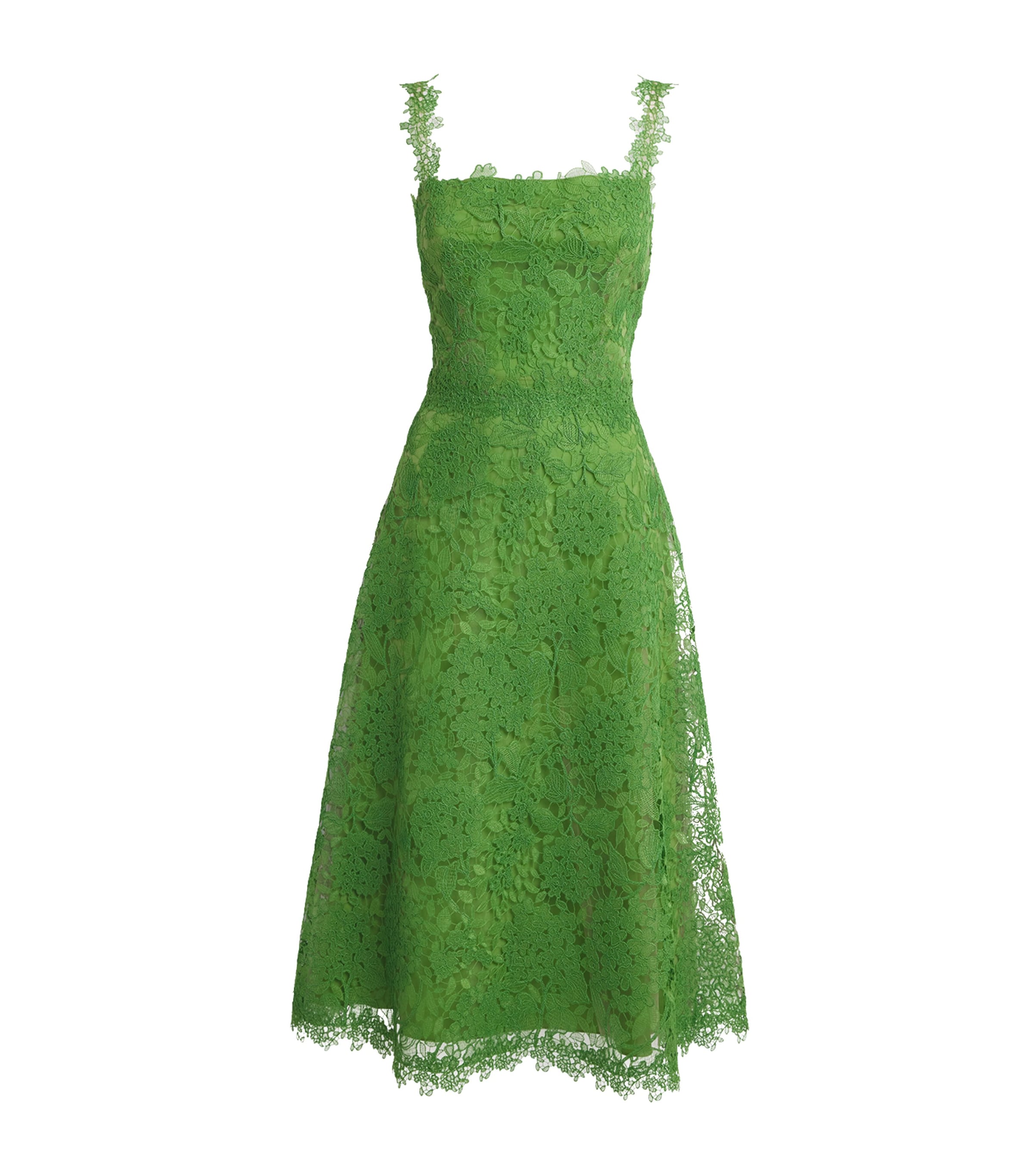 Carolina Herrera Womens Lace Midi Dress Lawn Green