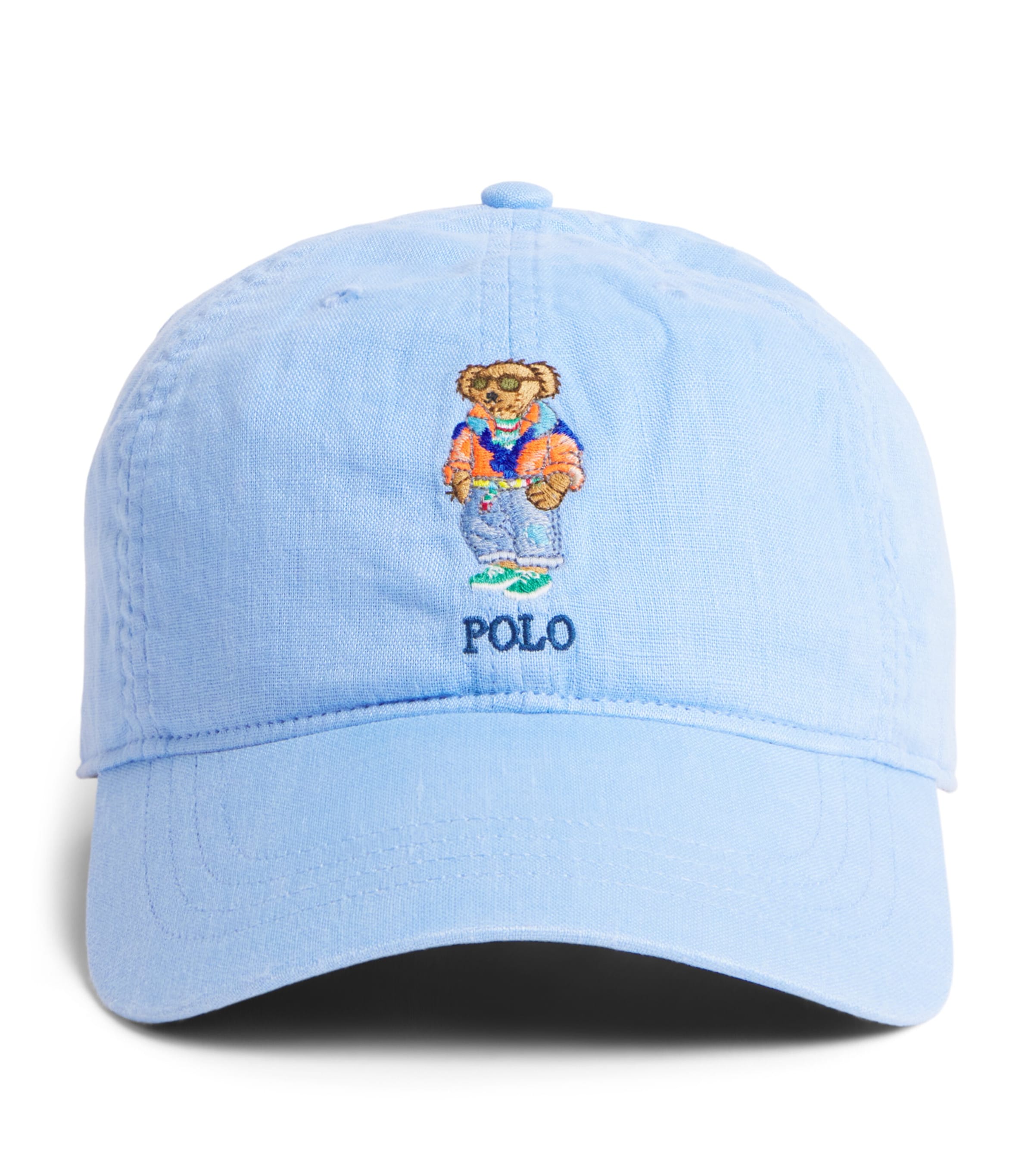Polo Ralph Lauren Linen Harbour Polo Bear Cap Austin Blue