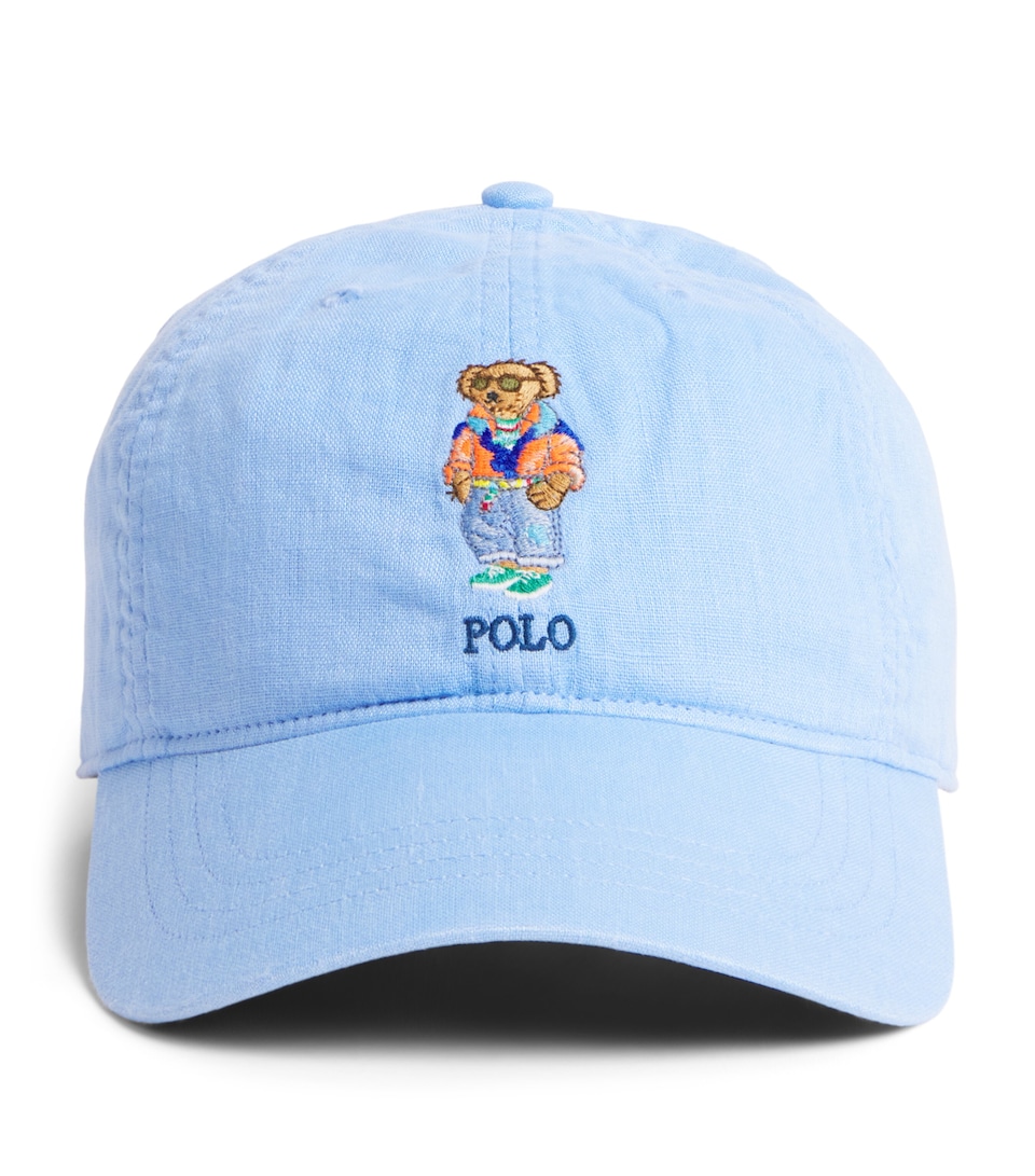 Polo Ralph Lauren Linen Harbour Polo Bear Cap Austin Blue
