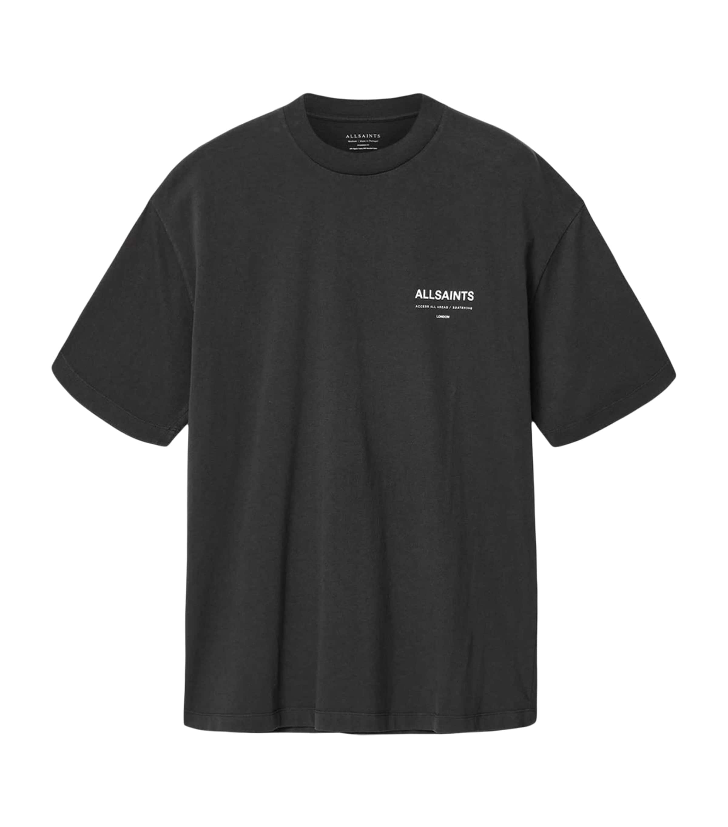 AllSaints Mens Cotton Backstage T-Shirt Carter Grey