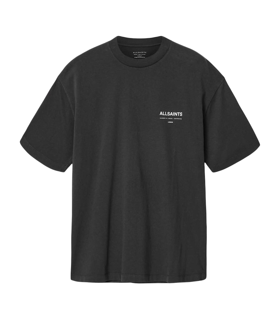 AllSaints Mens Cotton Backstage T-Shirt Carter Grey