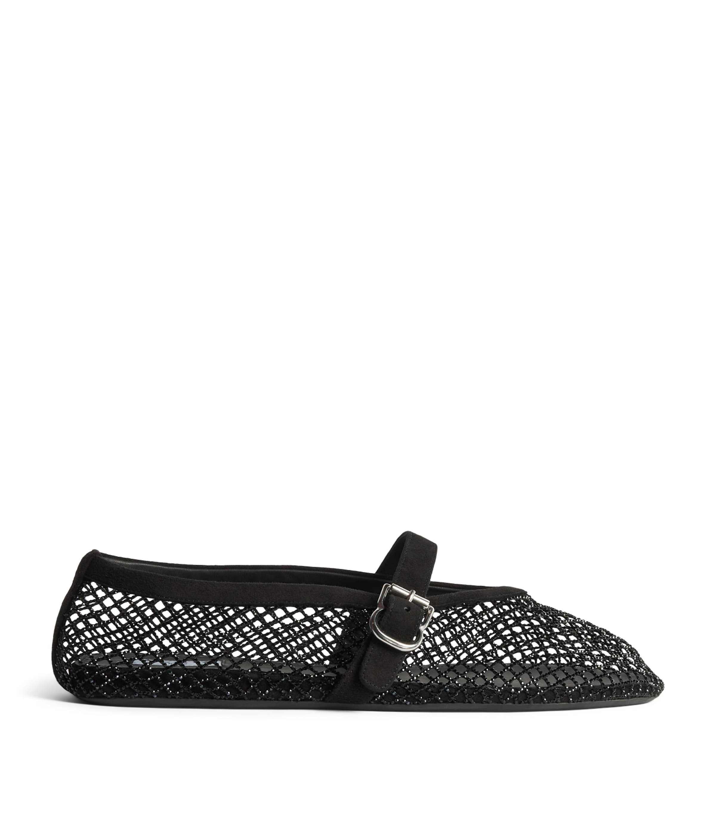 Mesh Embellished Ballet Flats