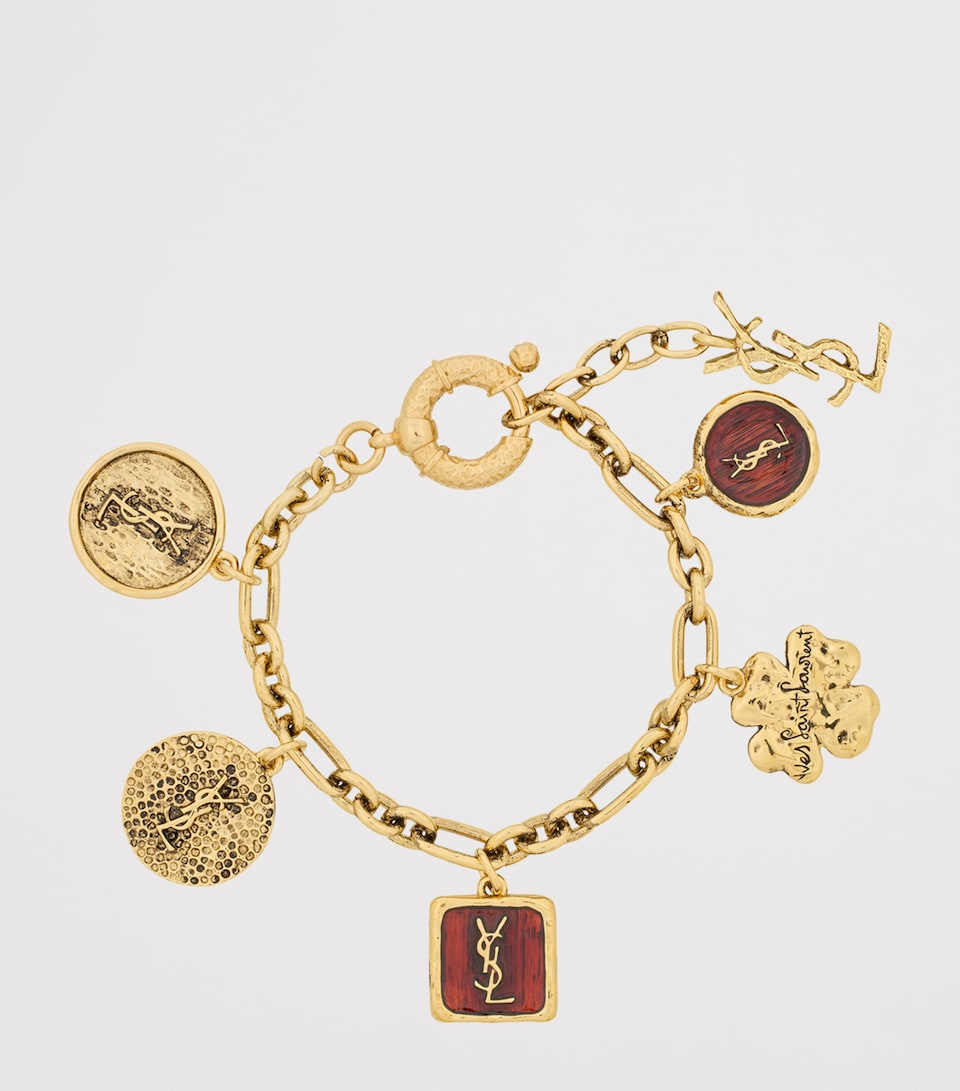 Saint Laurent Enamelled Cassandre Charm Bracelet