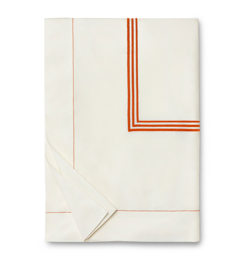 Pratesi Tre Righe King Duvet Cover (230cm x 220cm) Ivory/orange